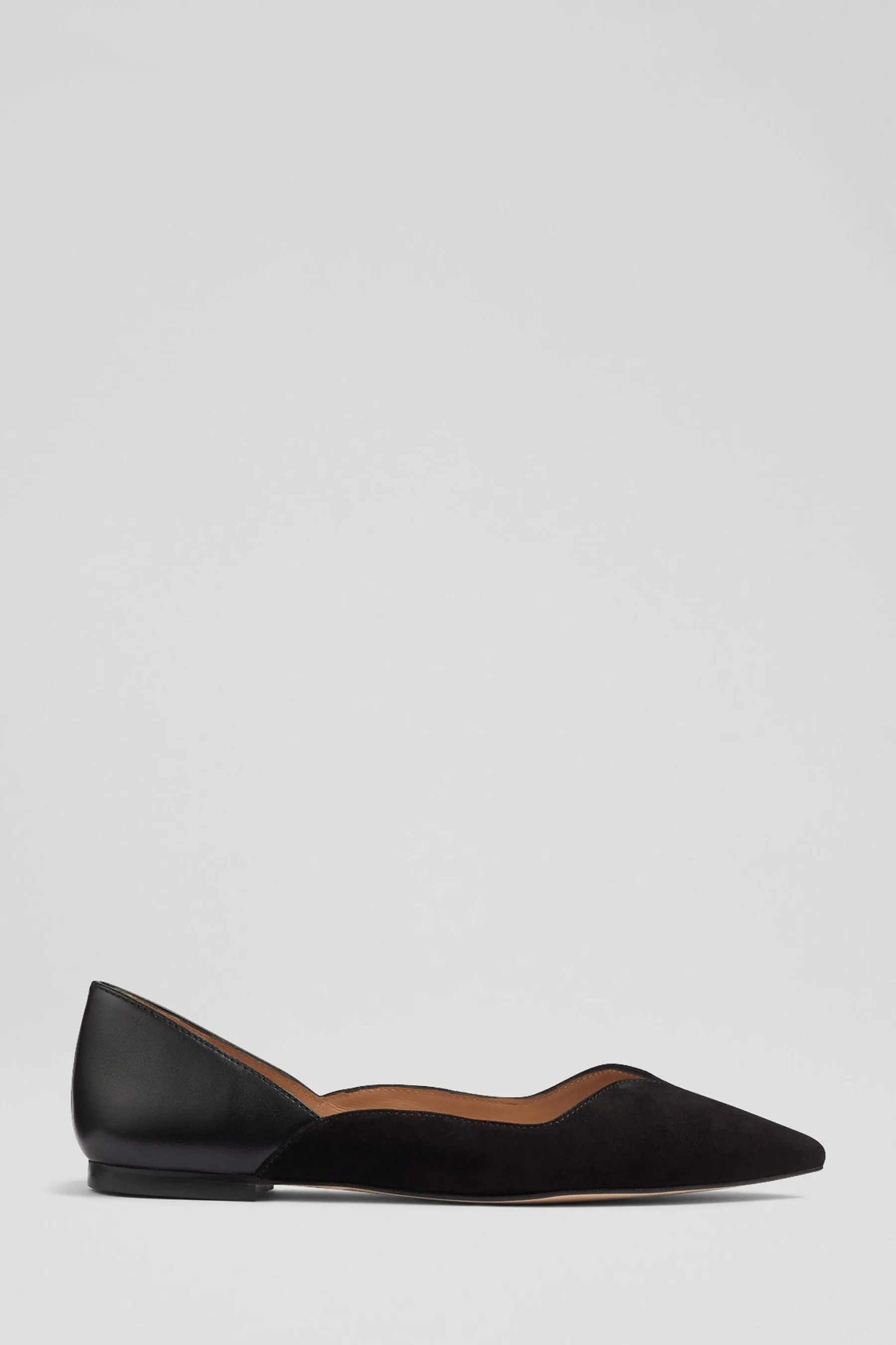 LK Bennett - Iris - Scarpe basse a cuore in camoscio e pelle    