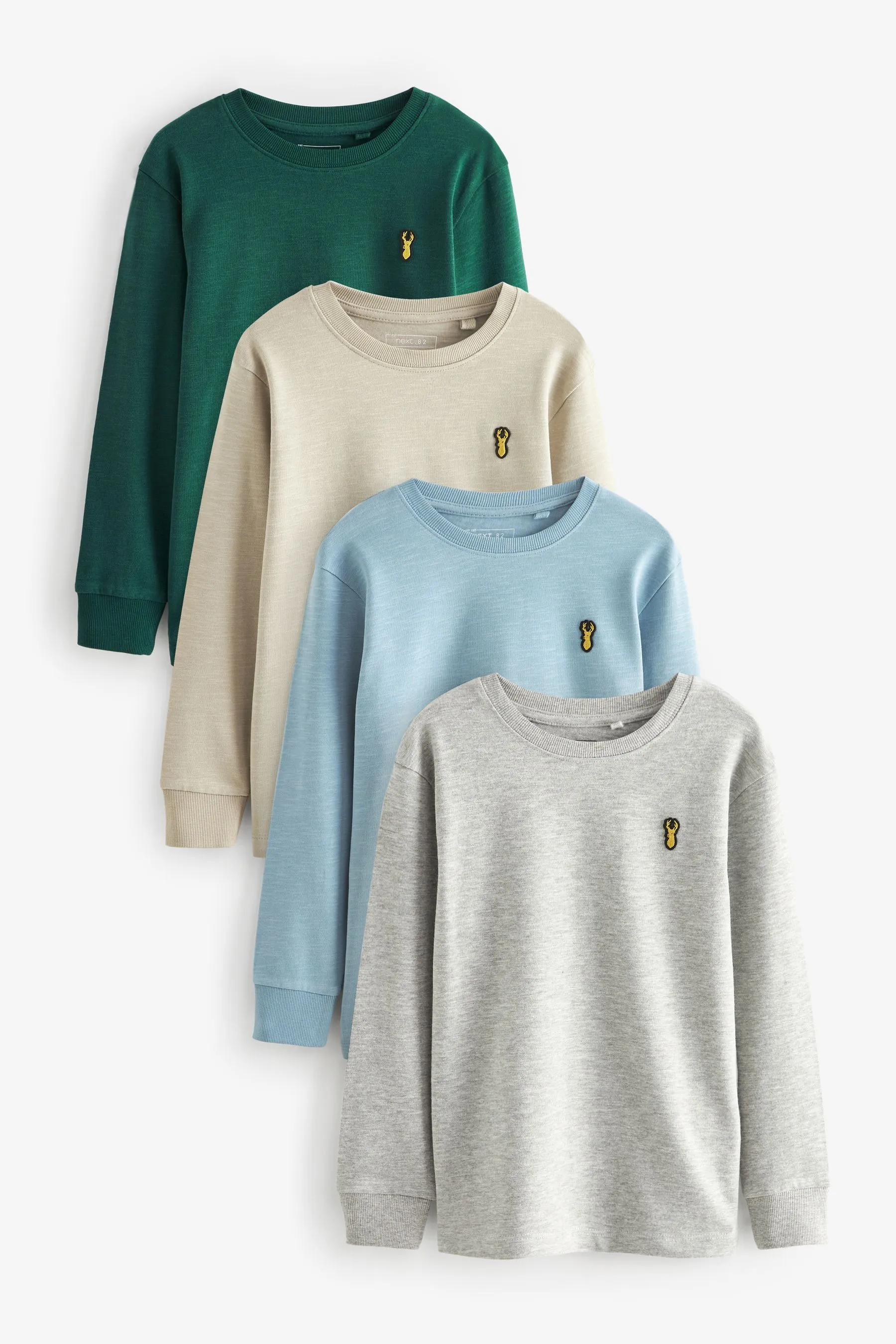 Long Sleeve Cosy 100% Cotton T-Shirts 4 Pack (3-16yrs)    