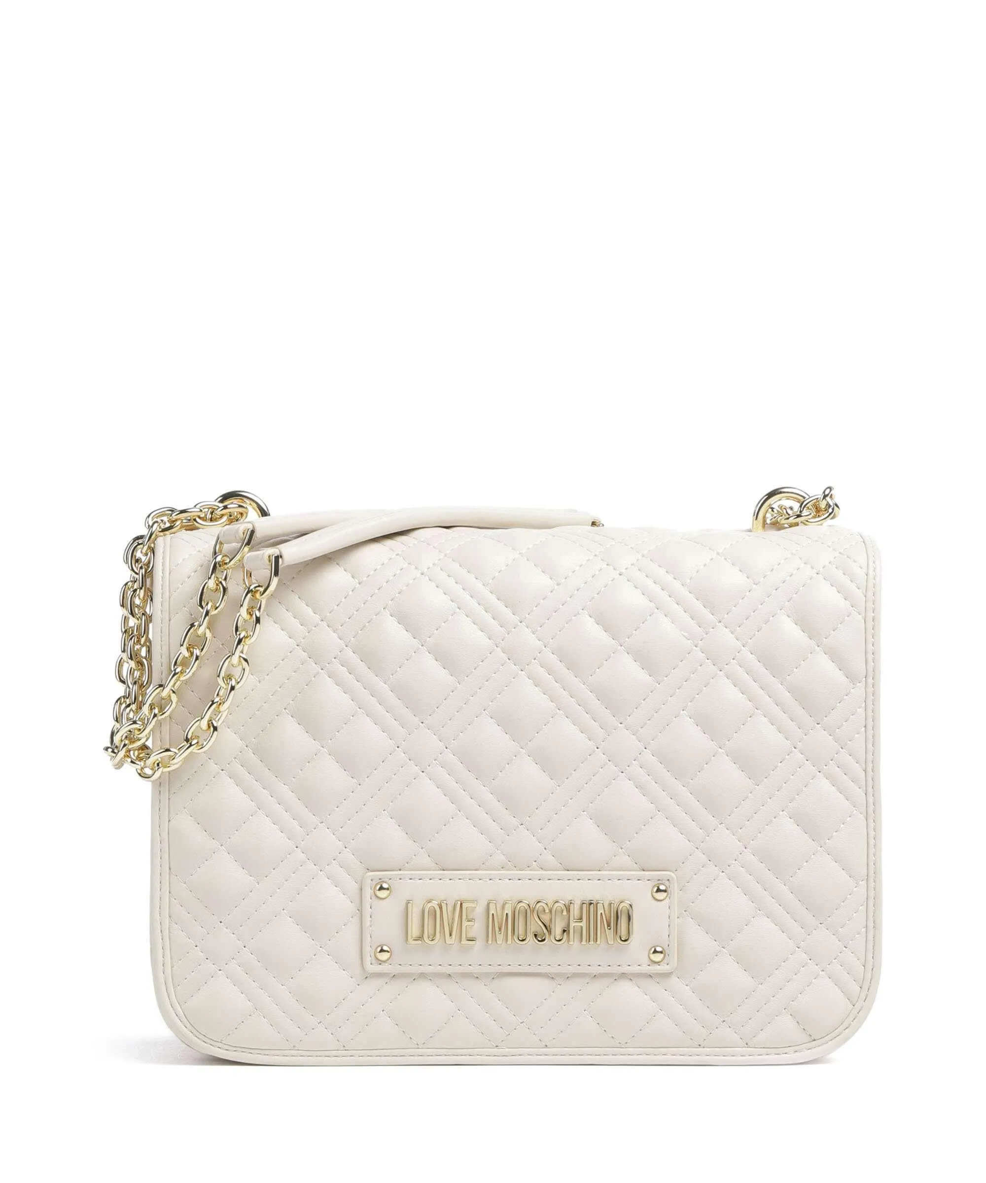  Love Moschino Quilted Borsa a spalla pelle sintetica beige  