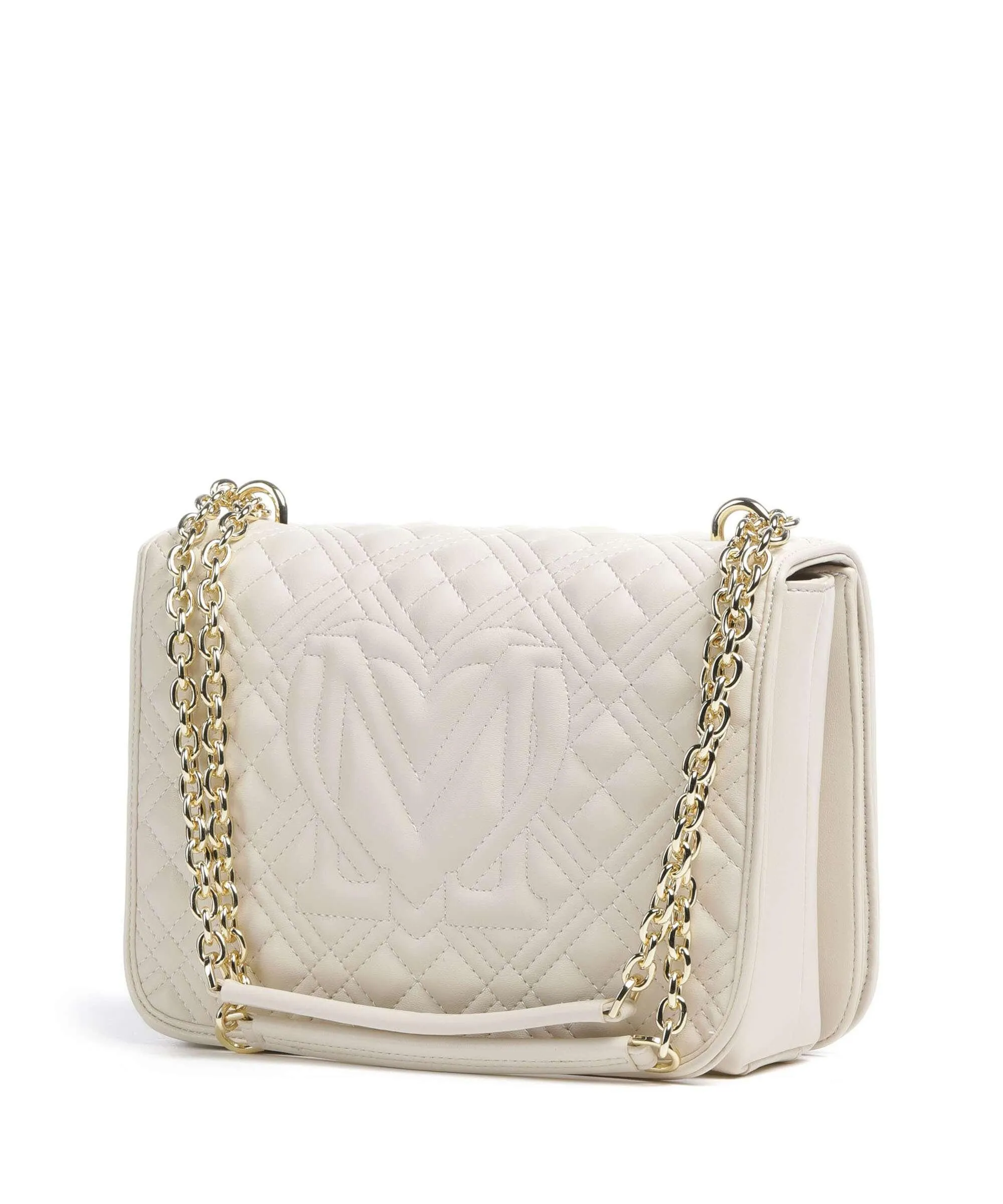  Love Moschino Quilted Borsa a spalla pelle sintetica beige  