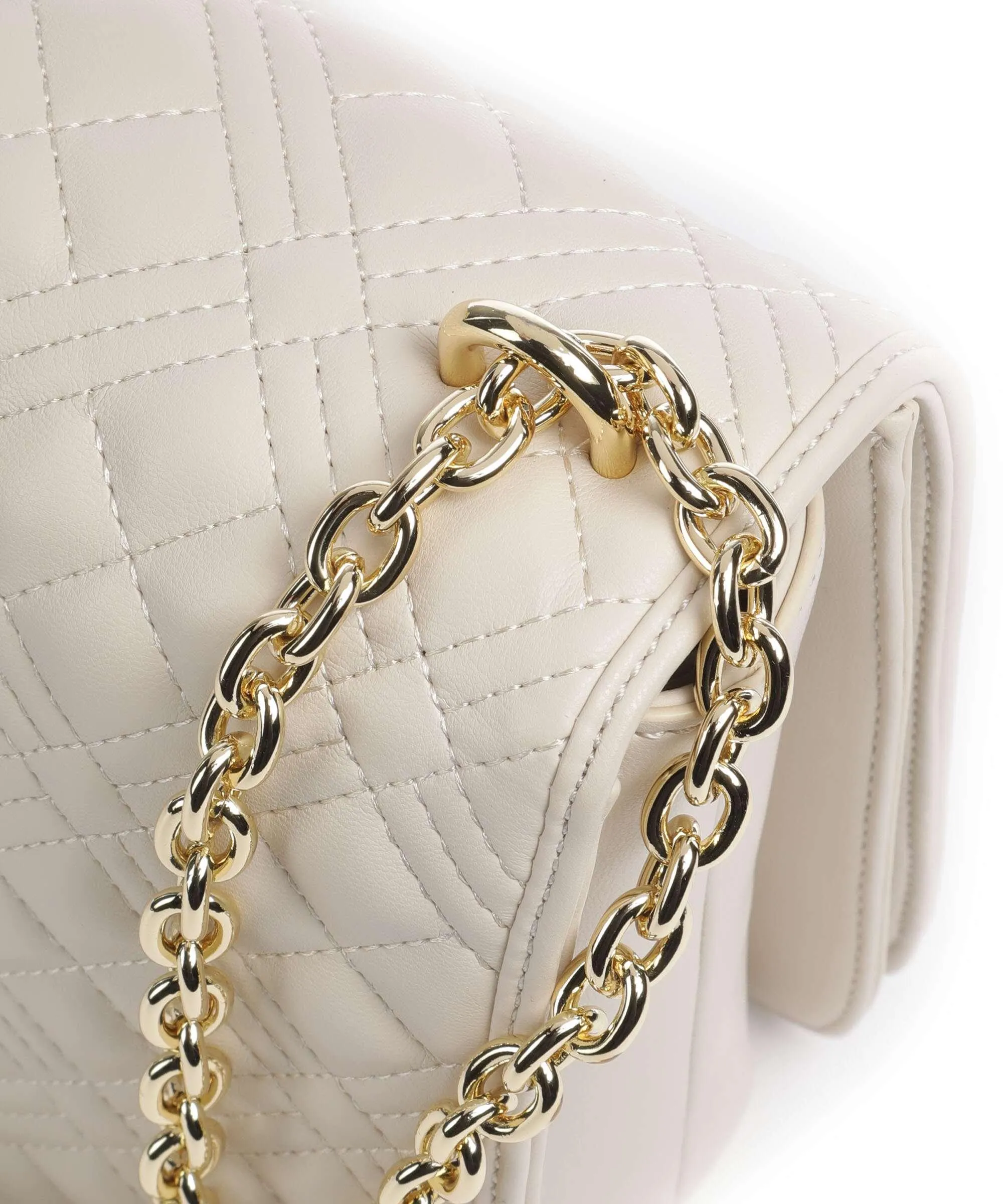  Love Moschino Quilted Borsa a spalla pelle sintetica beige  