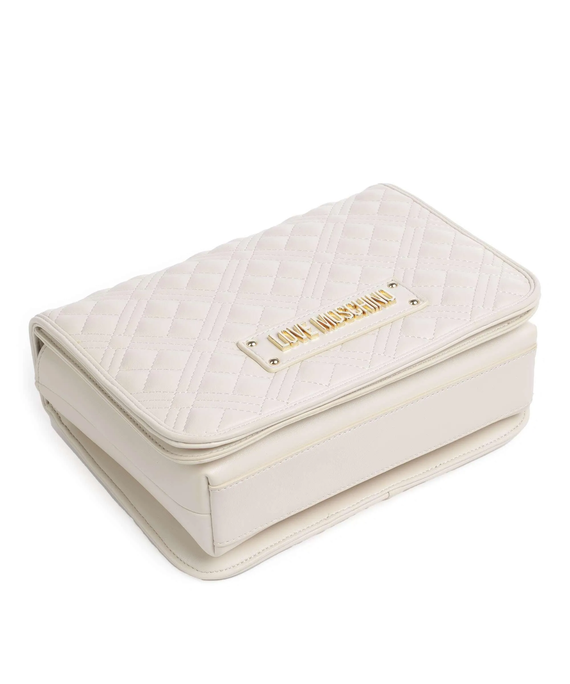  Love Moschino Quilted Borsa a spalla pelle sintetica beige  