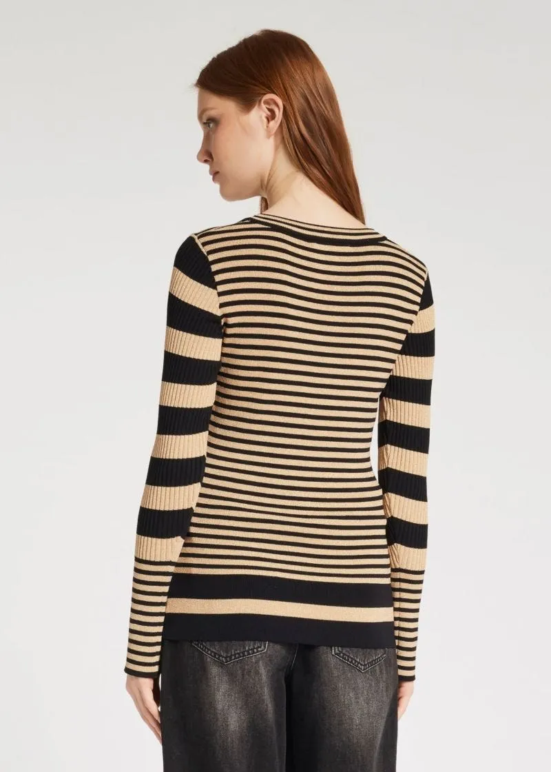 Maglia con maniche a coste