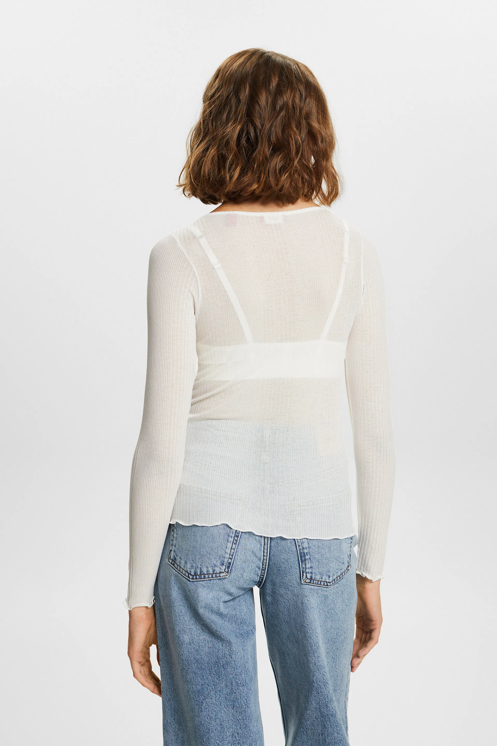 Maglia trasparente a coste
