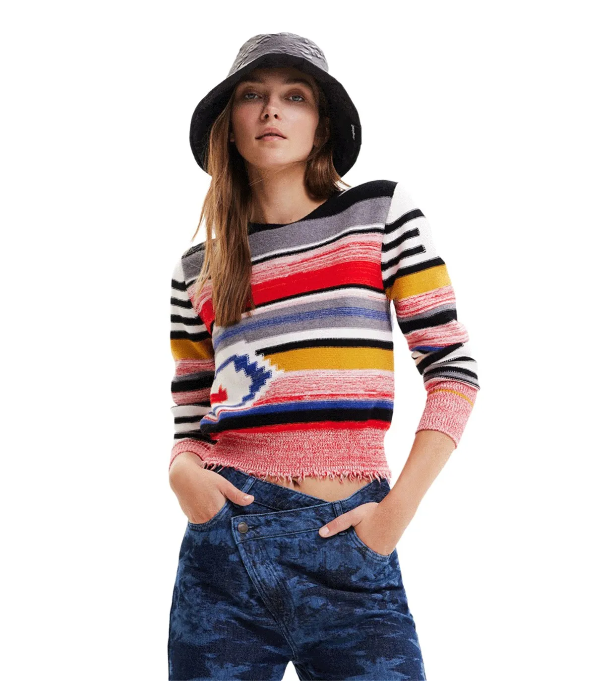 Maglione a righe Donna Desigual