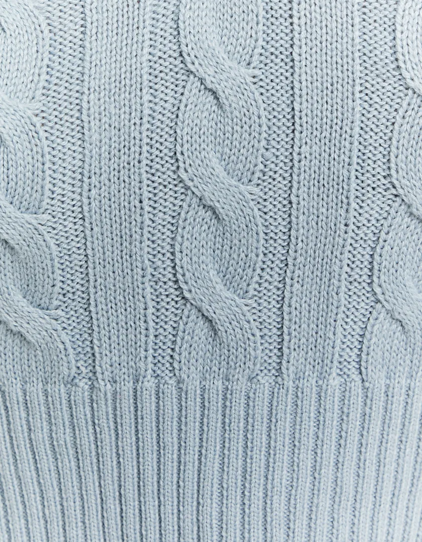Maglione Blu con Colletto Polo  