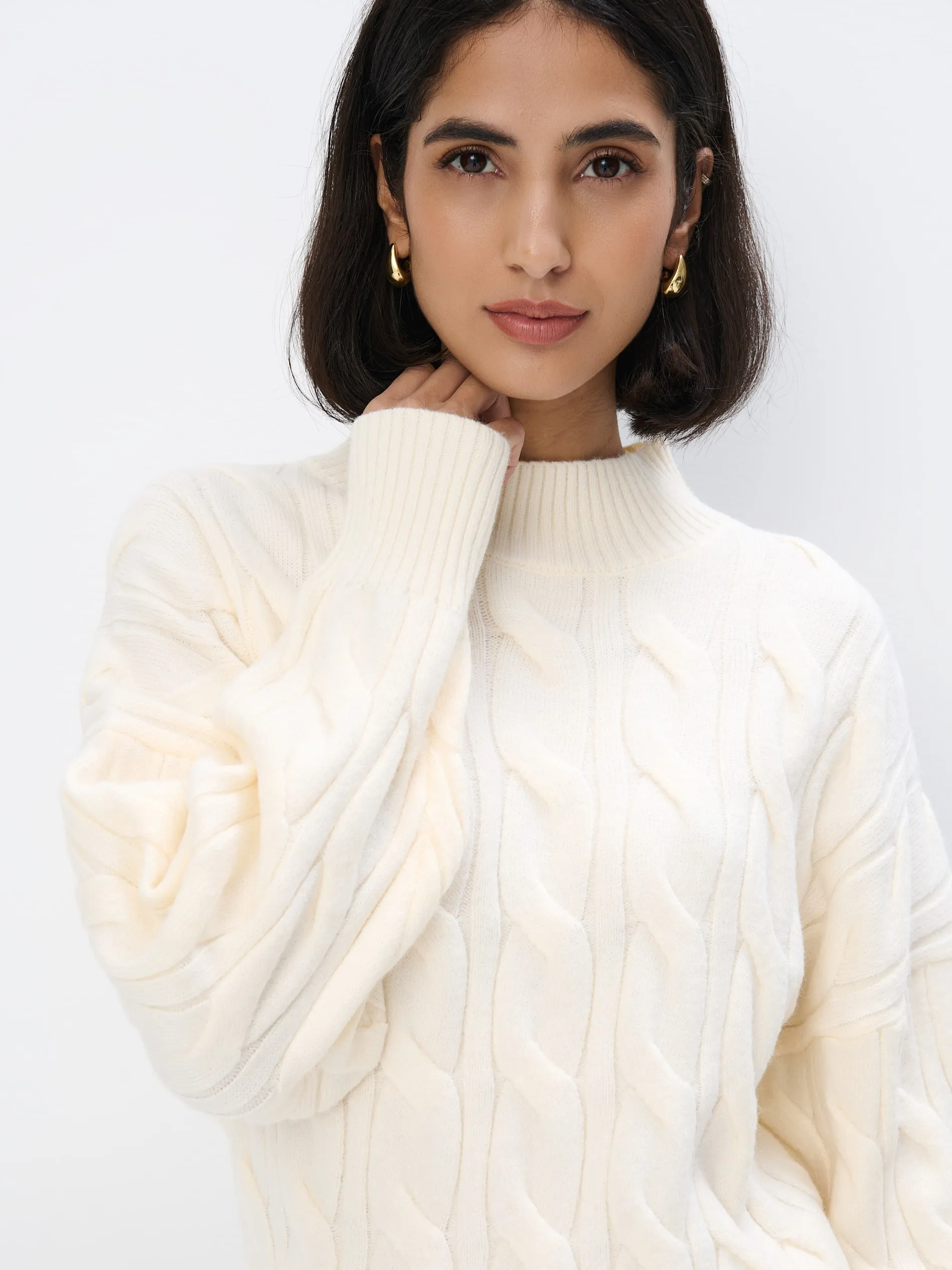 Maglione con collo rialzato