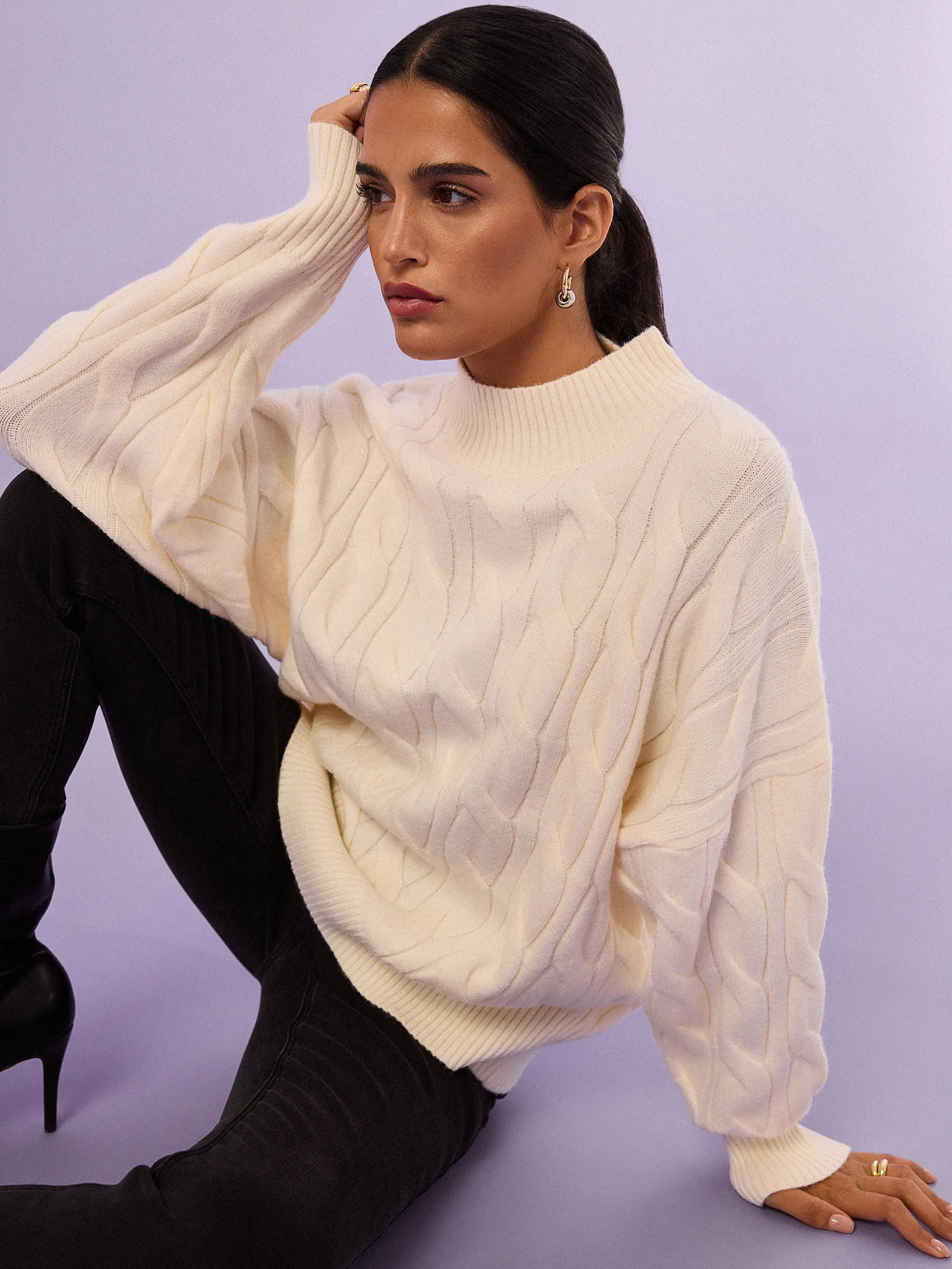 Maglione con collo rialzato