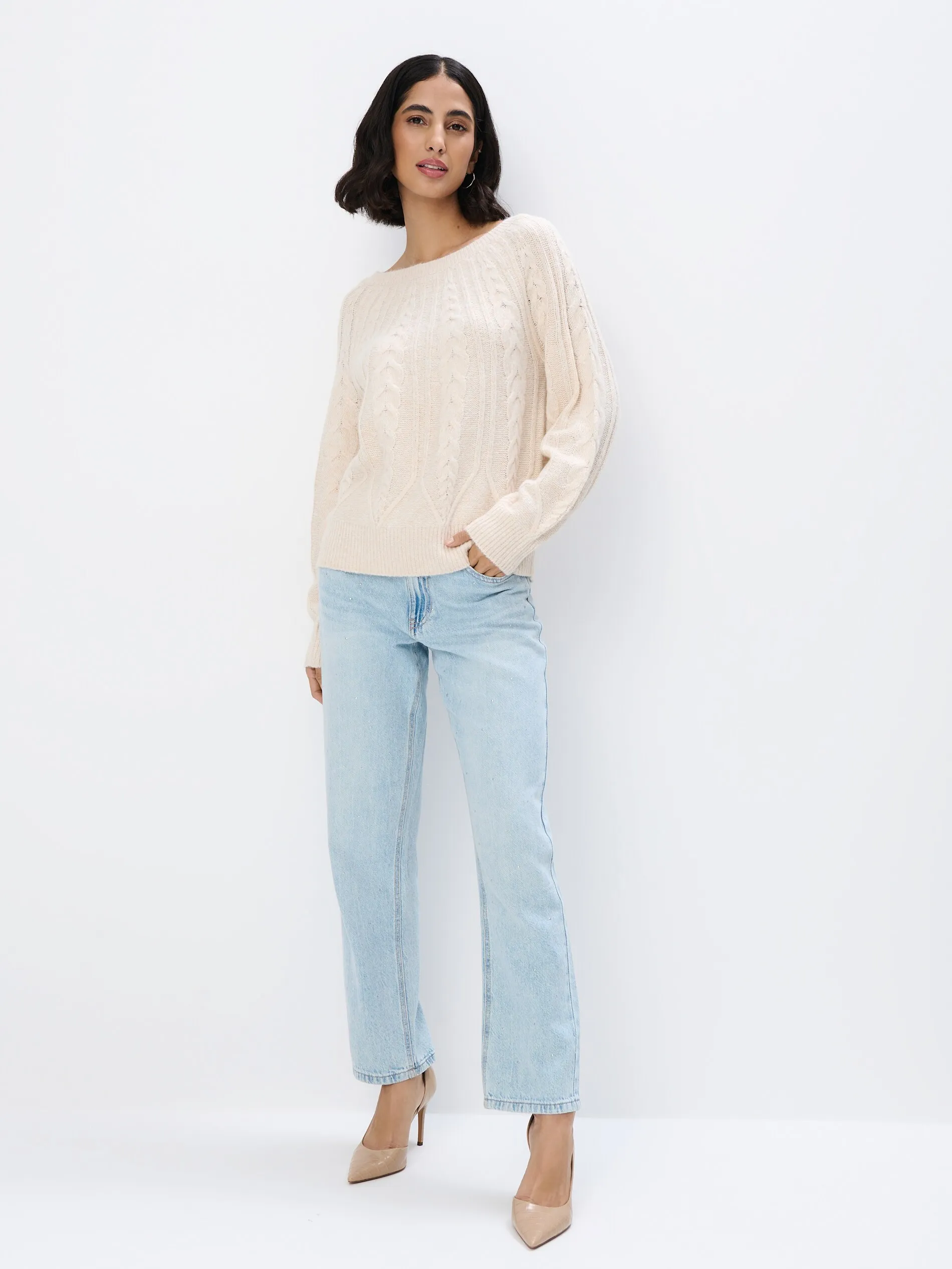 Maglione con trama decorativa