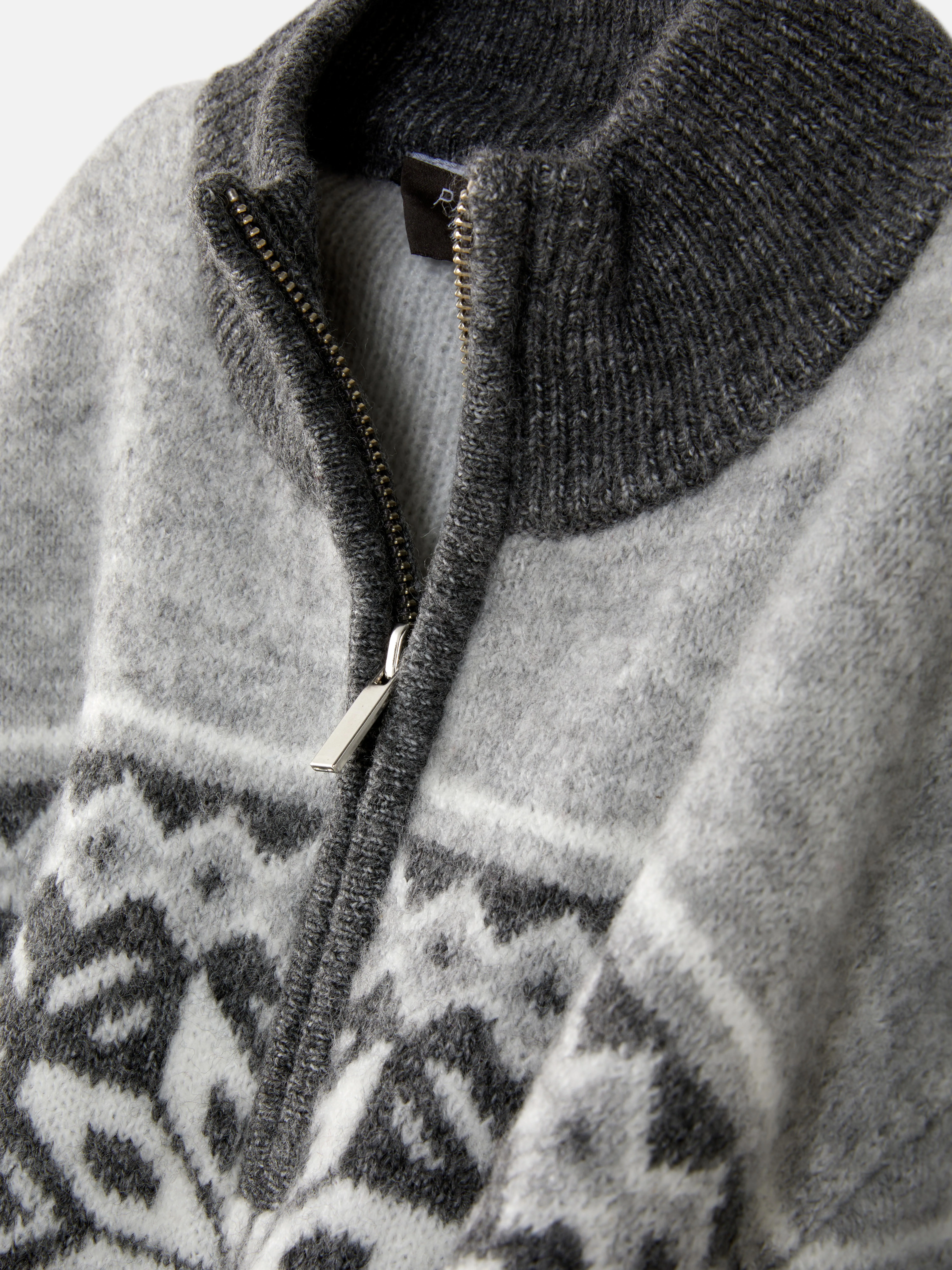 Maglione con zip a tre quarti motivo Fair Isle