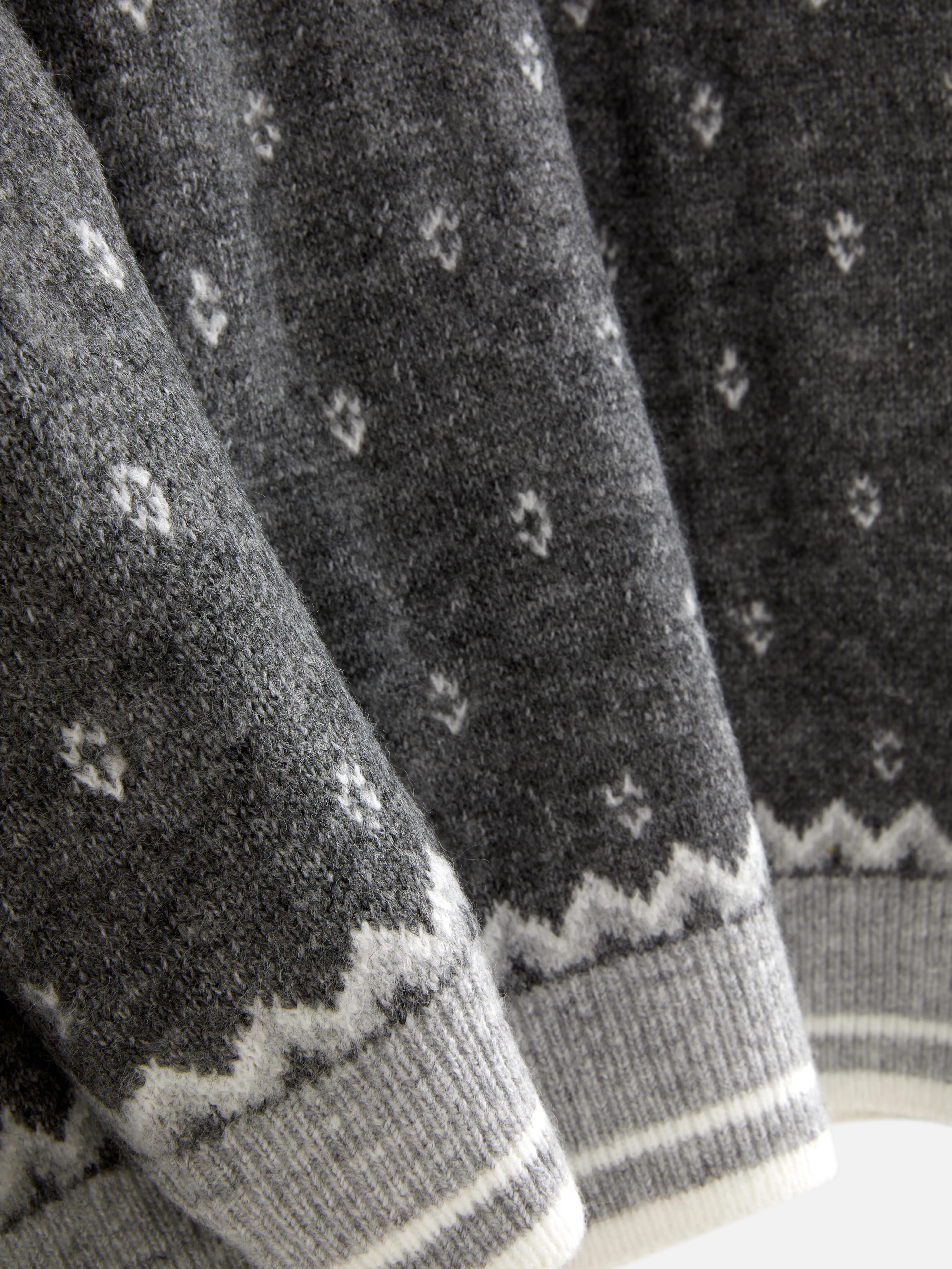 Maglione con zip a tre quarti motivo Fair Isle
