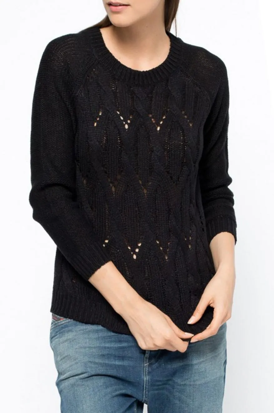 Maglione girocollo traforato Nmbuffalo - Nero