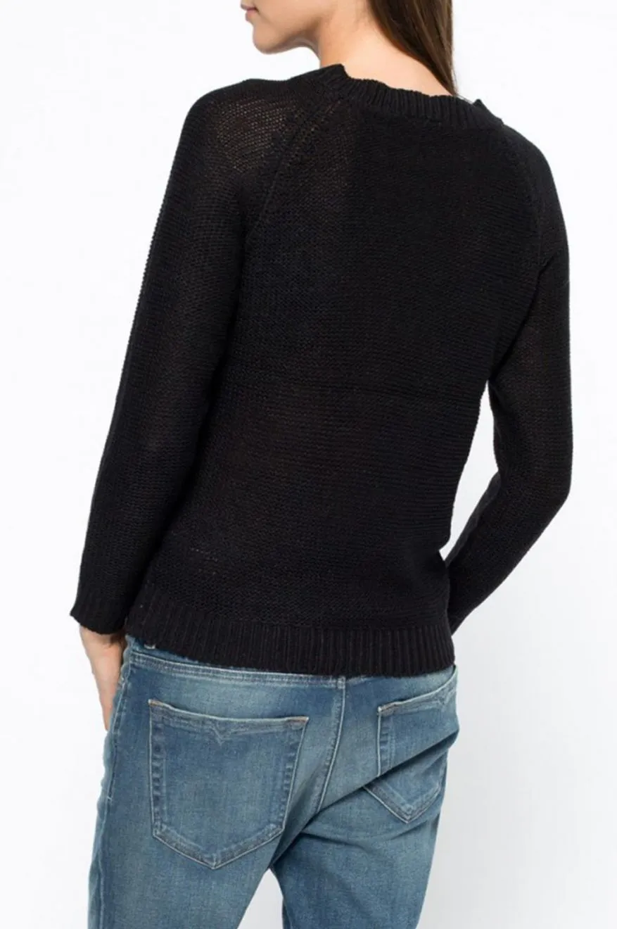 Maglione girocollo traforato Nmbuffalo - Nero