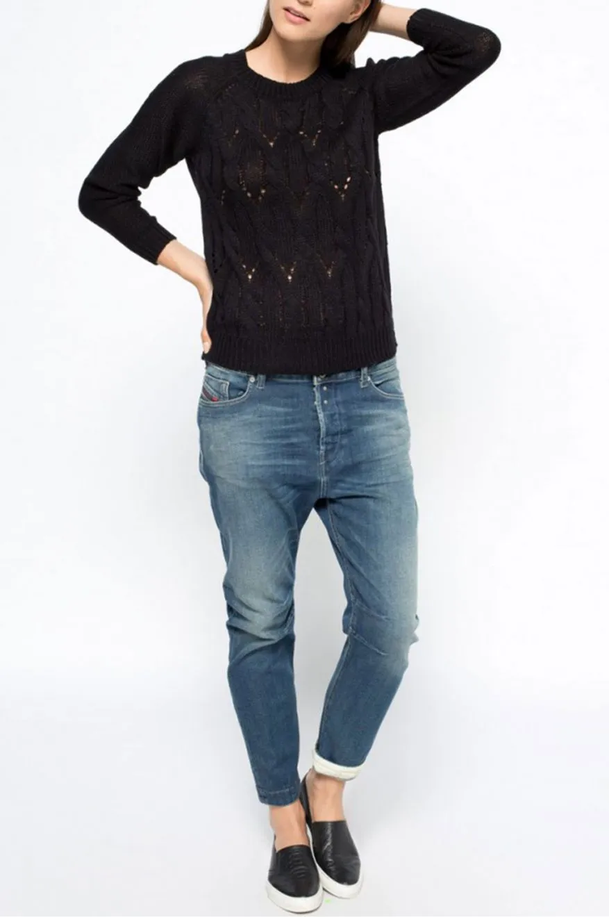Maglione girocollo traforato Nmbuffalo - Nero