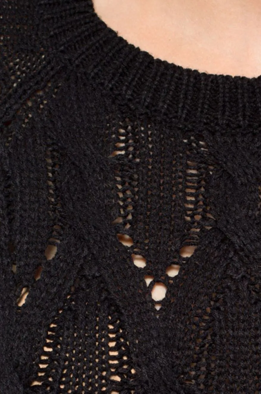 Maglione girocollo traforato Nmbuffalo - Nero