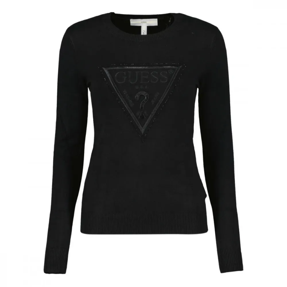 Maglione Guess con logo triangolo strass