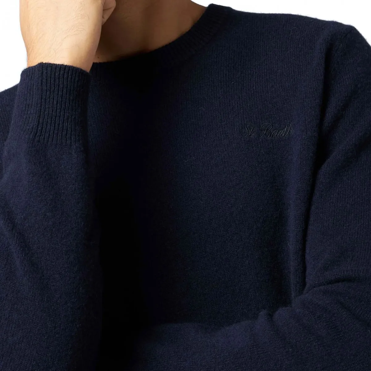 Maglione Heron Con Ricamo Blu