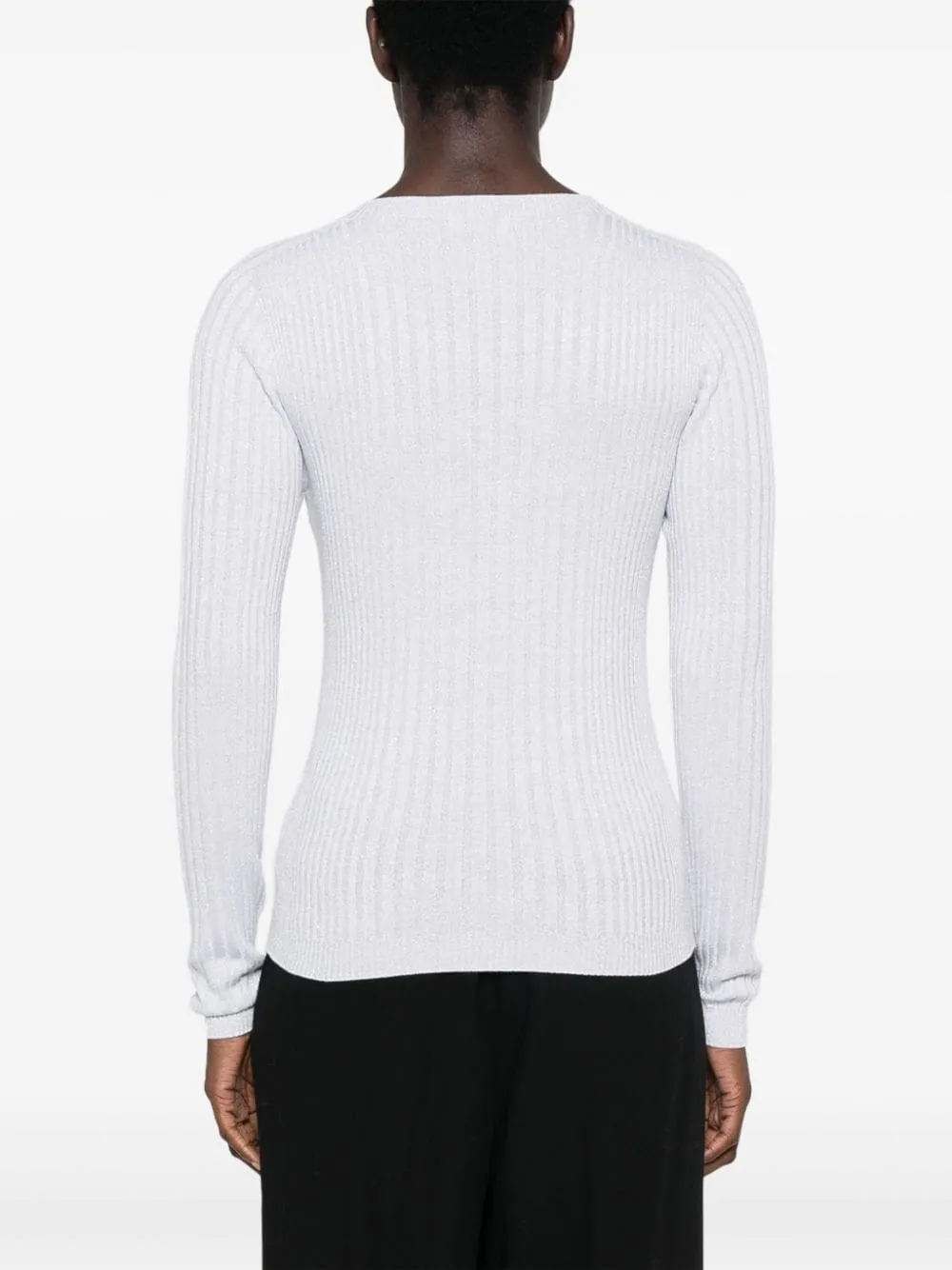 Maglione lamé a coste