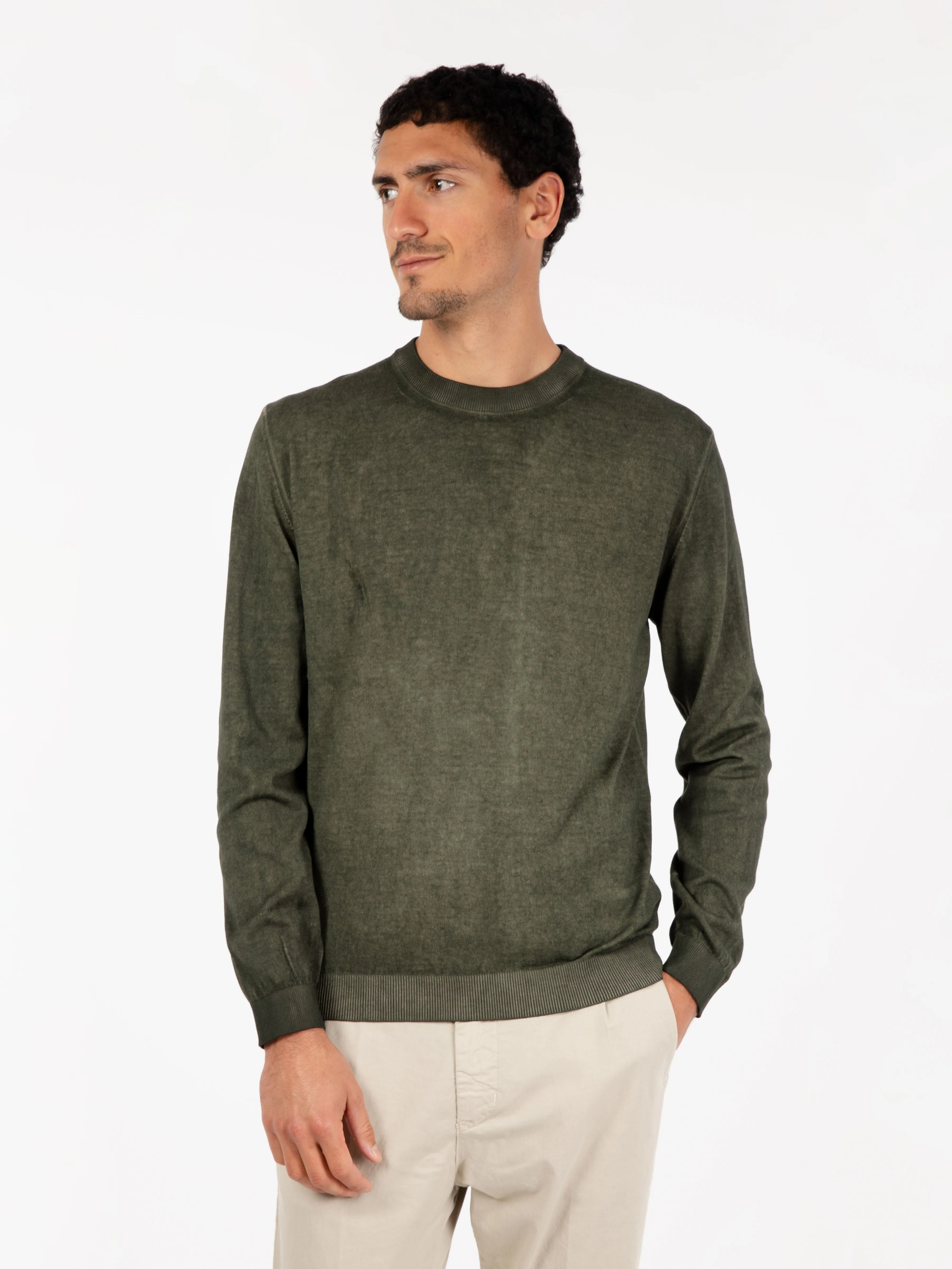 Maglione leggero basico verde militare