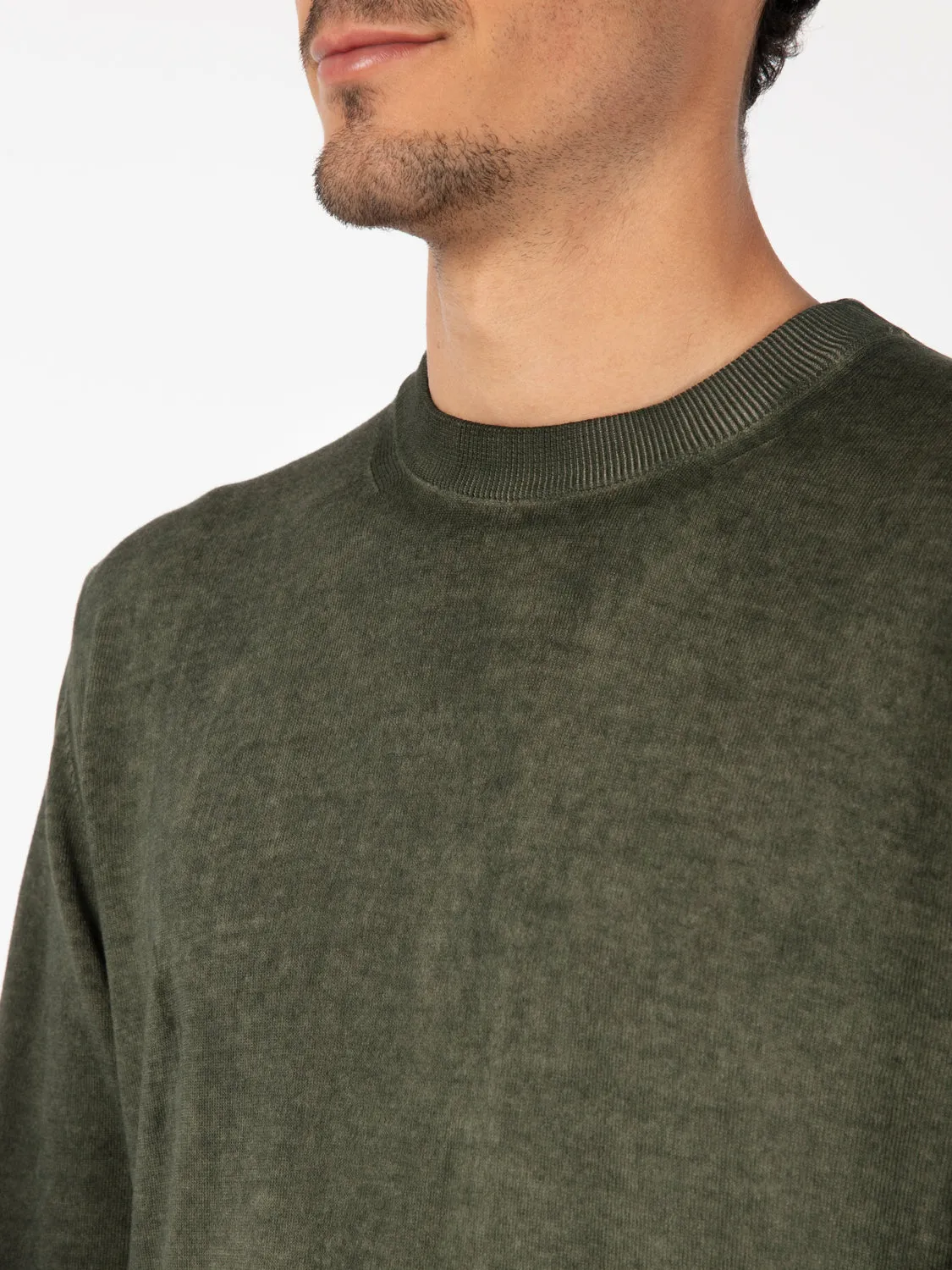 Maglione leggero basico verde militare