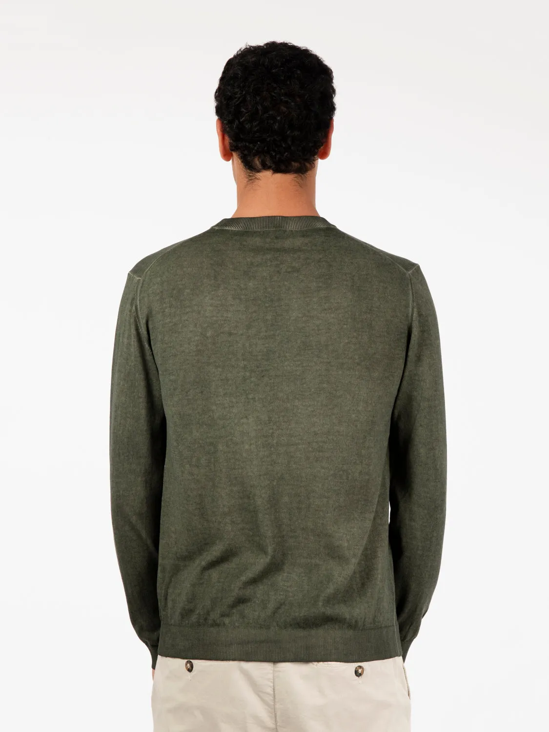 Maglione leggero basico verde militare