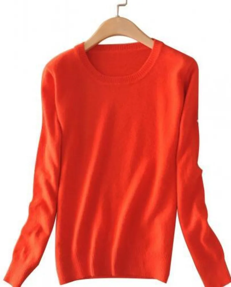 Maglione pullover autunno inverno Maglione in finto cashmere tinta unita da donna