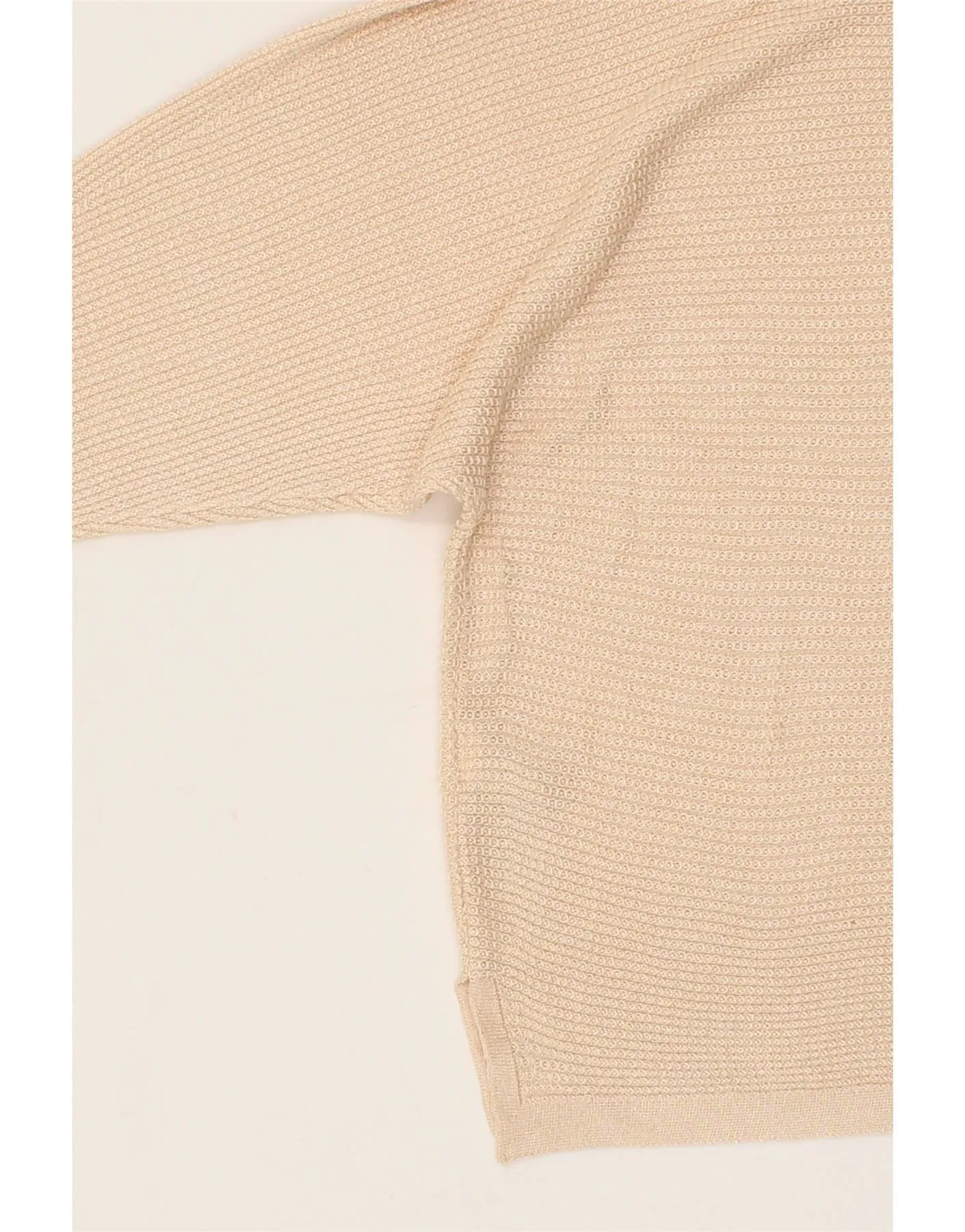 MASSIMO DUTTI Womens Oversized Boat Neck Jumper Sweater UK 14 Medium Beige