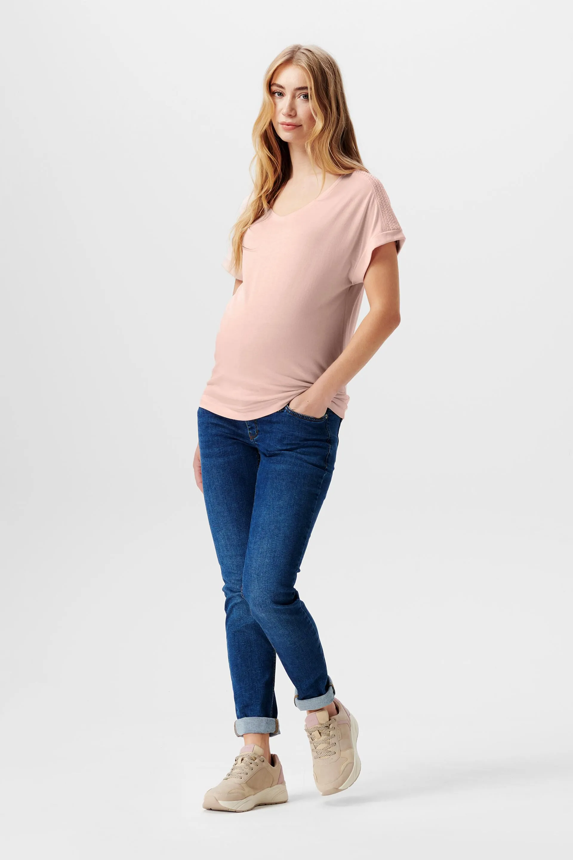 MATERNITY T-Shirt arricciata con scollo a V
