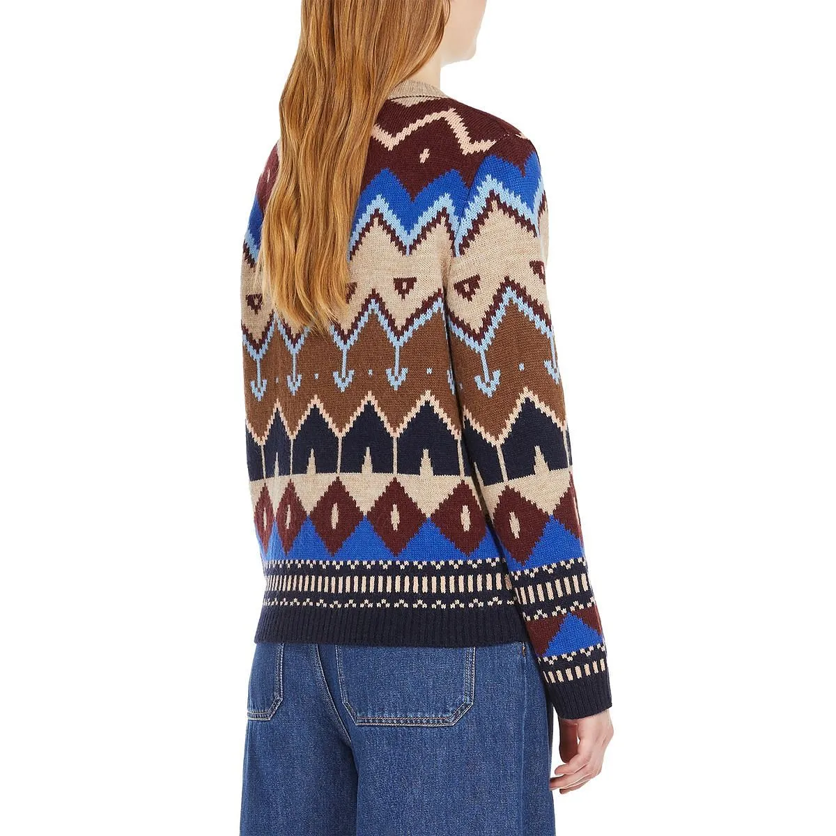      MAX MARA WEEKEND MAGLIONE GIROCOLLO MIX ALPACA JAQUARD DONNA  