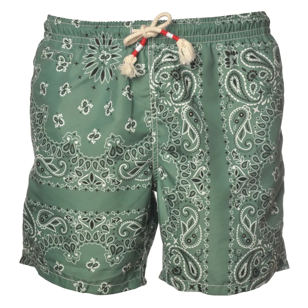 MC2 Saint Barth - Costume Boxer in Fantasia Bandana - Verde - Luxury Exclusive Collection