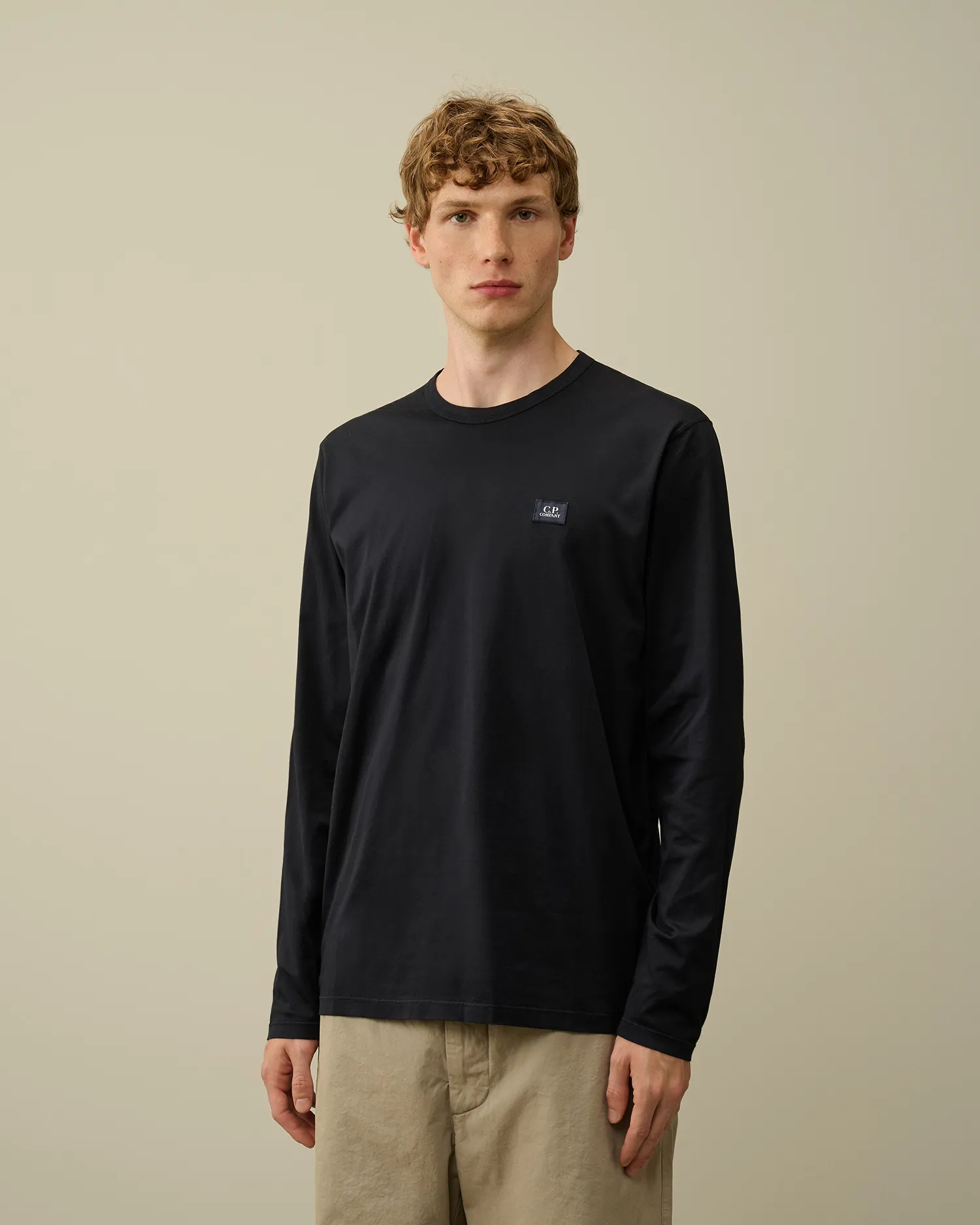 Mercerized 70/2 Jersey Gasato Longsleeved Logo Patch T-Shirt