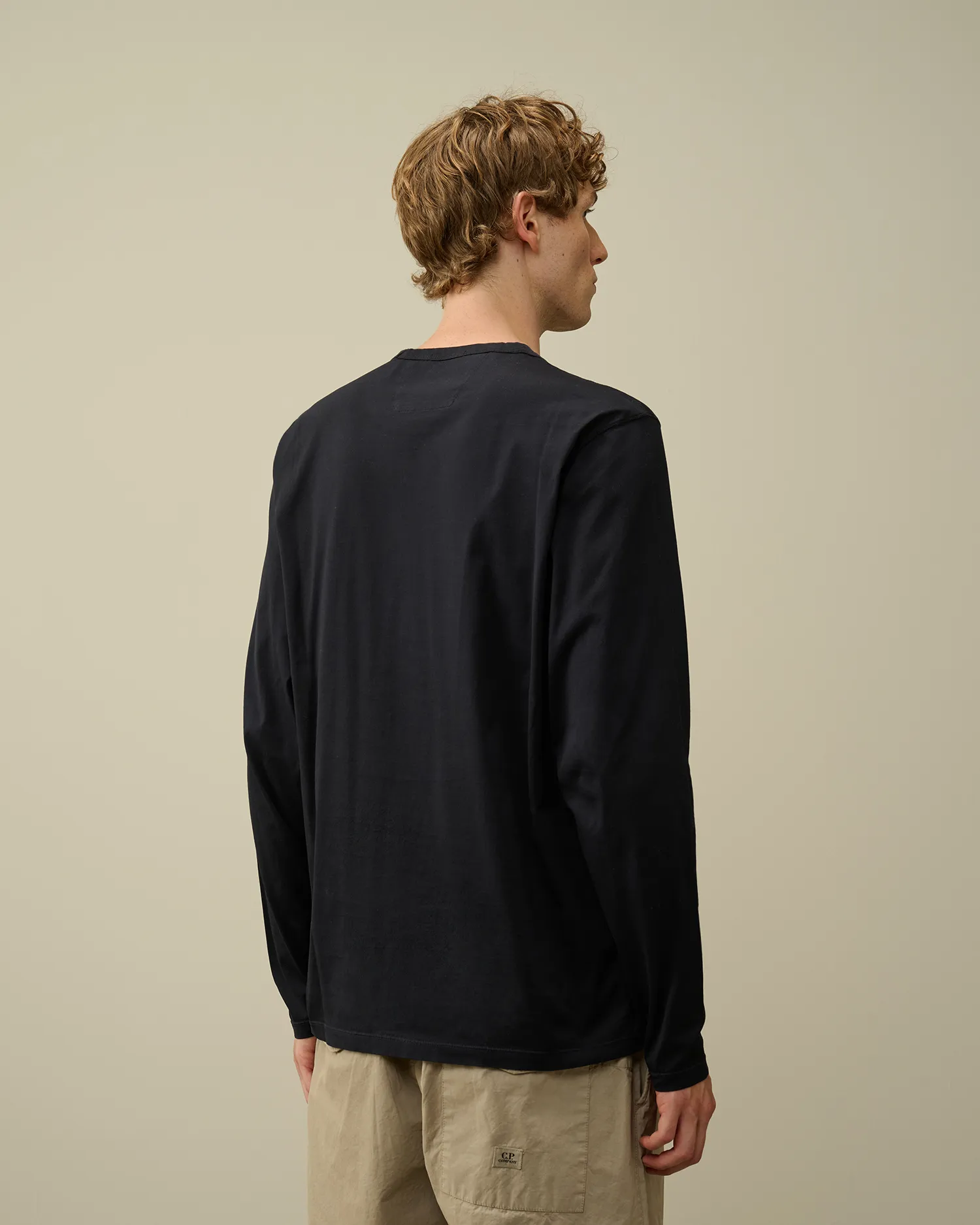 Mercerized 70/2 Jersey Gasato Longsleeved Logo Patch T-Shirt
