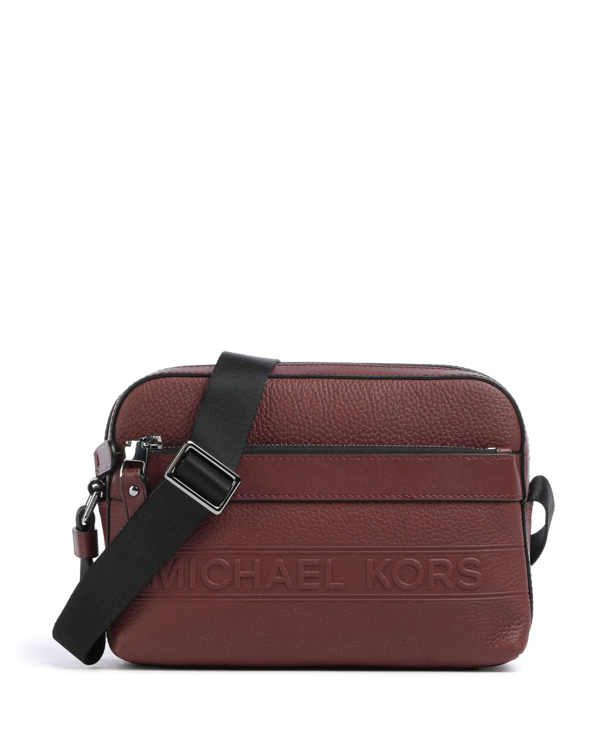  Michael Kors Hudson Borsa a tracolla pelle di vacchetta grana marrone scuro  