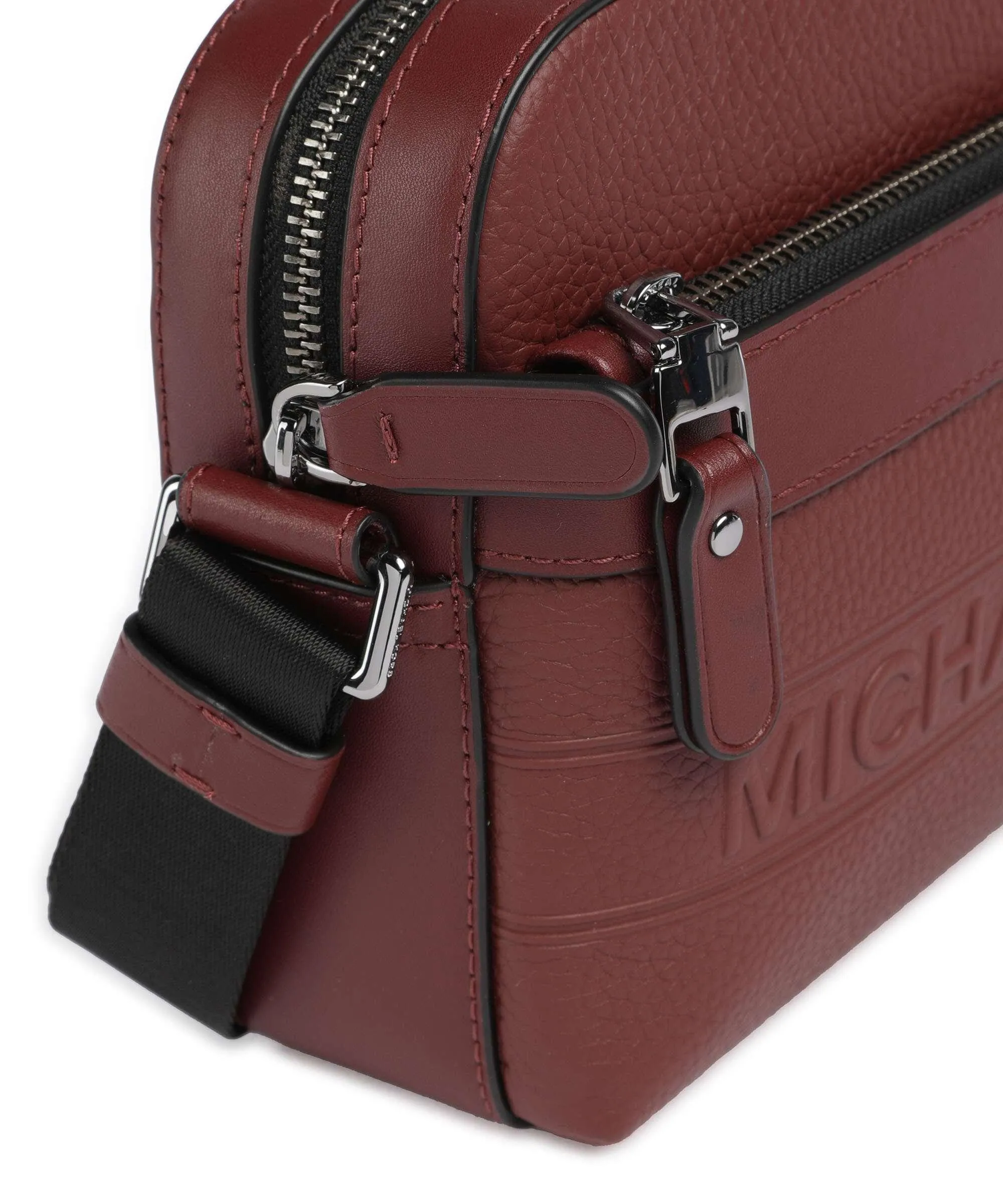  Michael Kors Hudson Borsa a tracolla pelle di vacchetta grana marrone scuro  