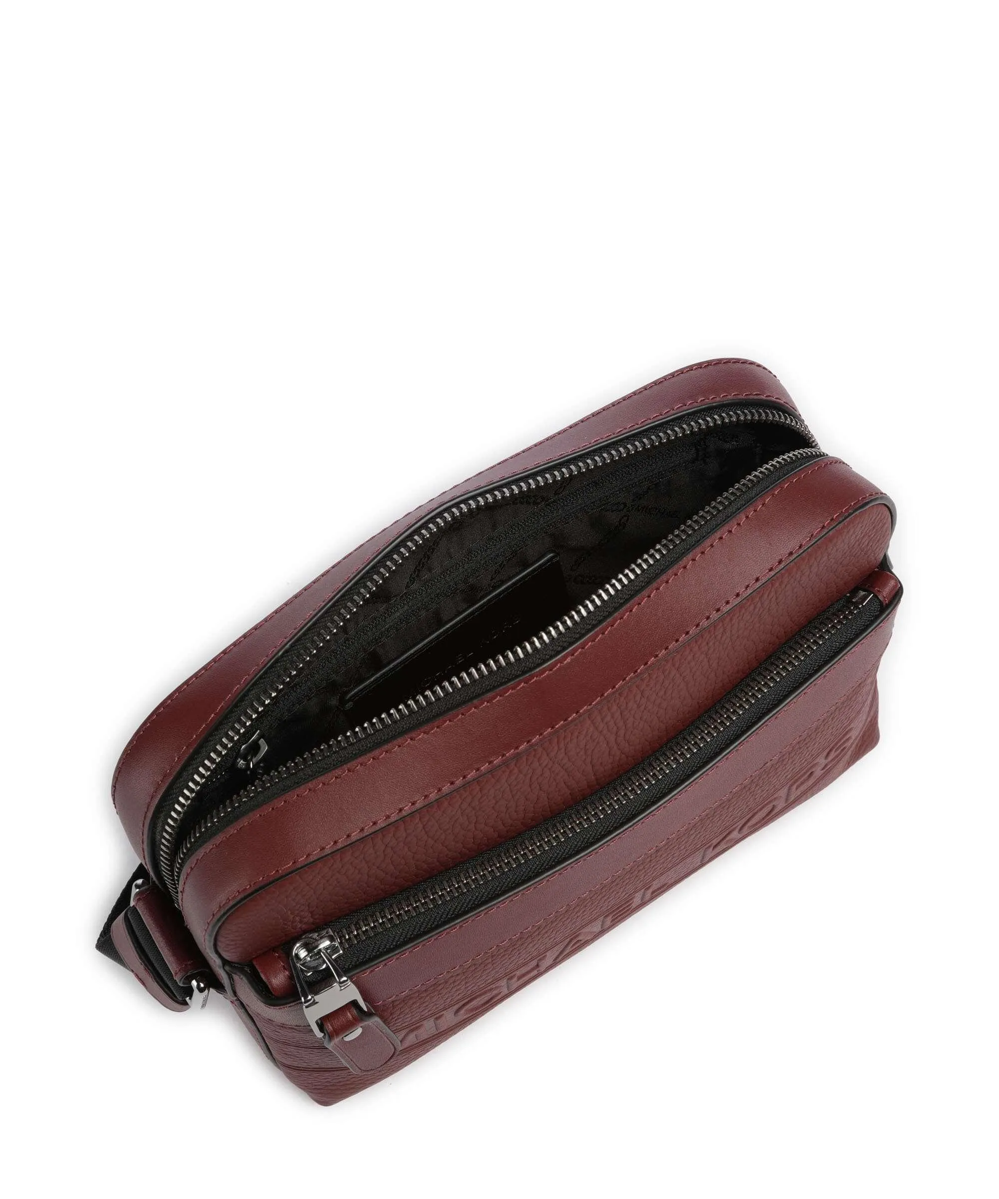  Michael Kors Hudson Borsa a tracolla pelle di vacchetta grana marrone scuro  