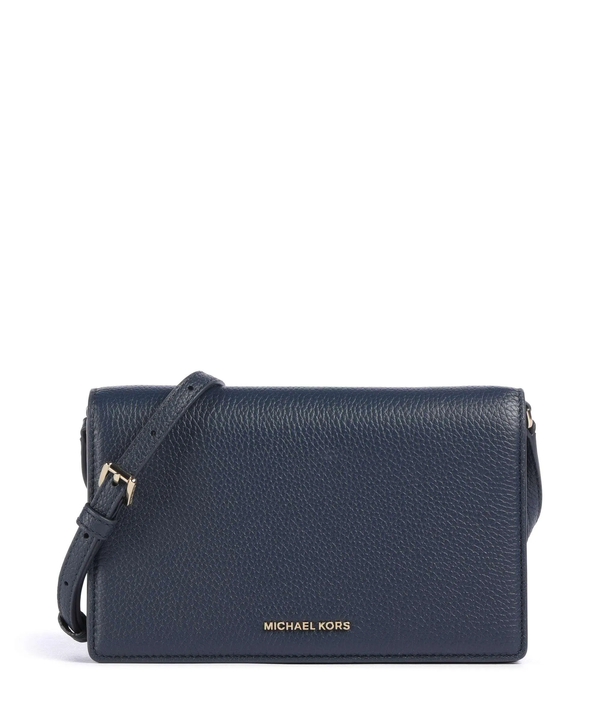  Michael Kors Jet Set Borsa a tracolla pelle di vacchetta grana blu scuro  