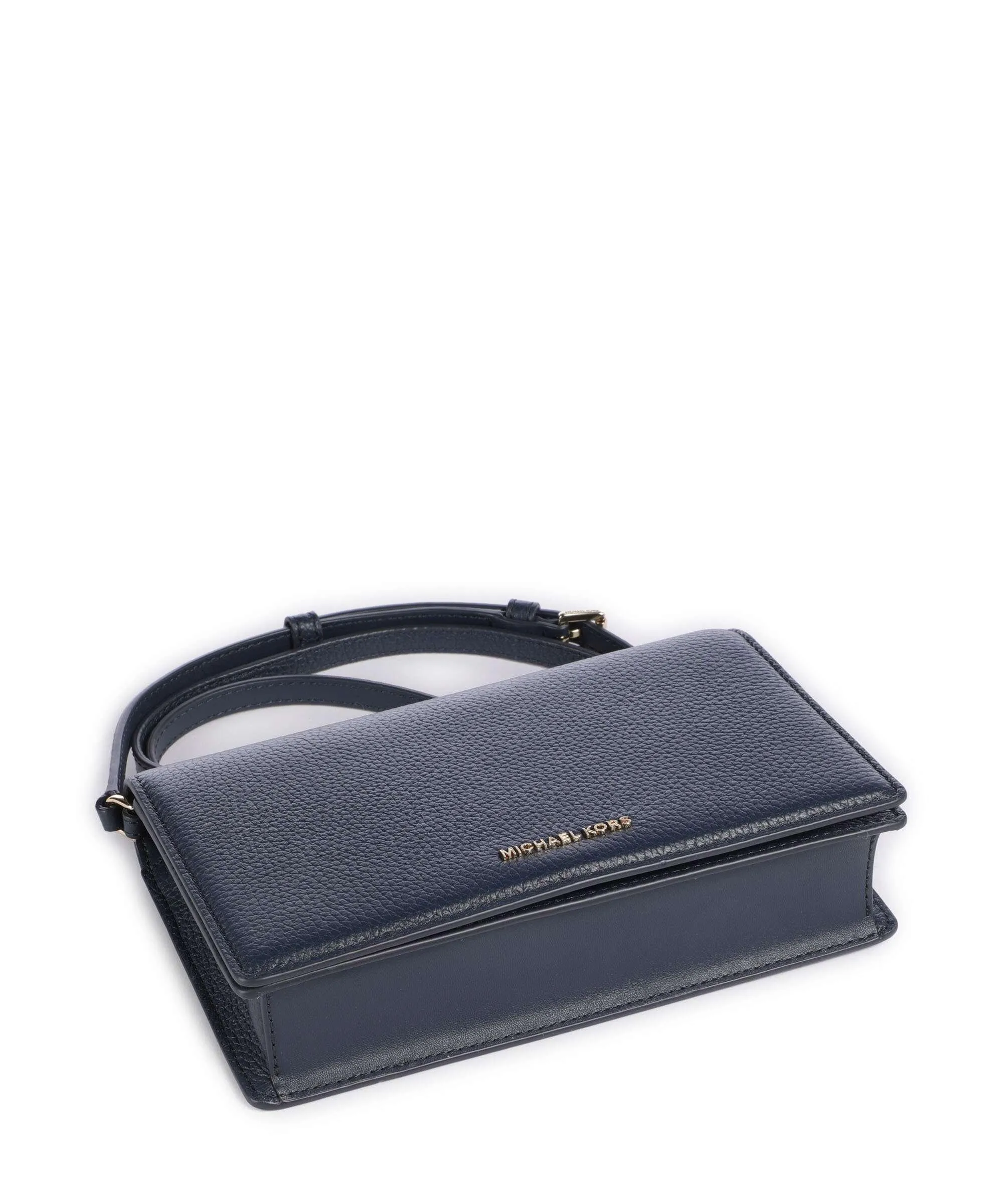  Michael Kors Jet Set Borsa a tracolla pelle di vacchetta grana blu scuro  