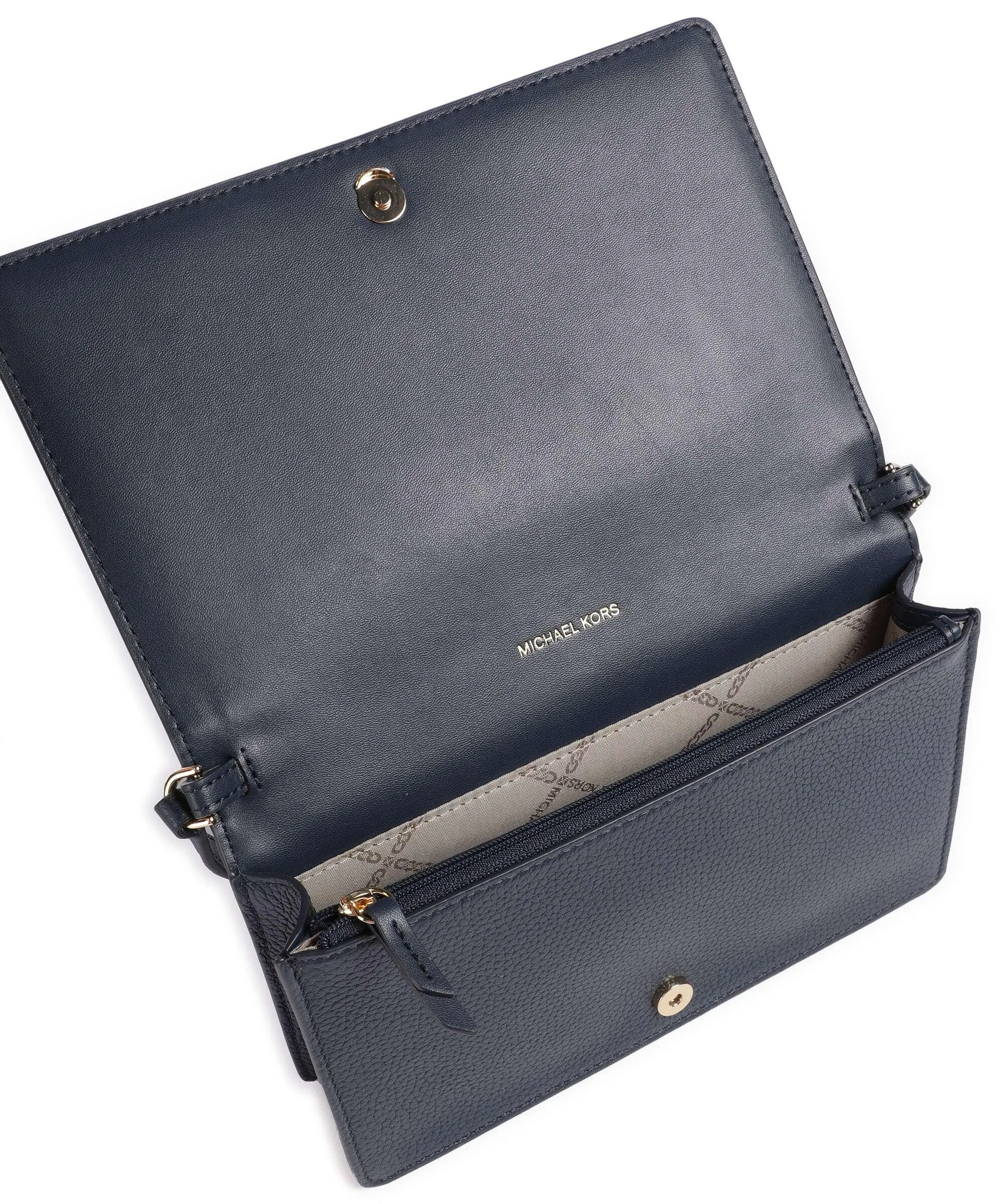 Michael Kors Jet Set Borsa a tracolla pelle di vacchetta grana blu scuro  