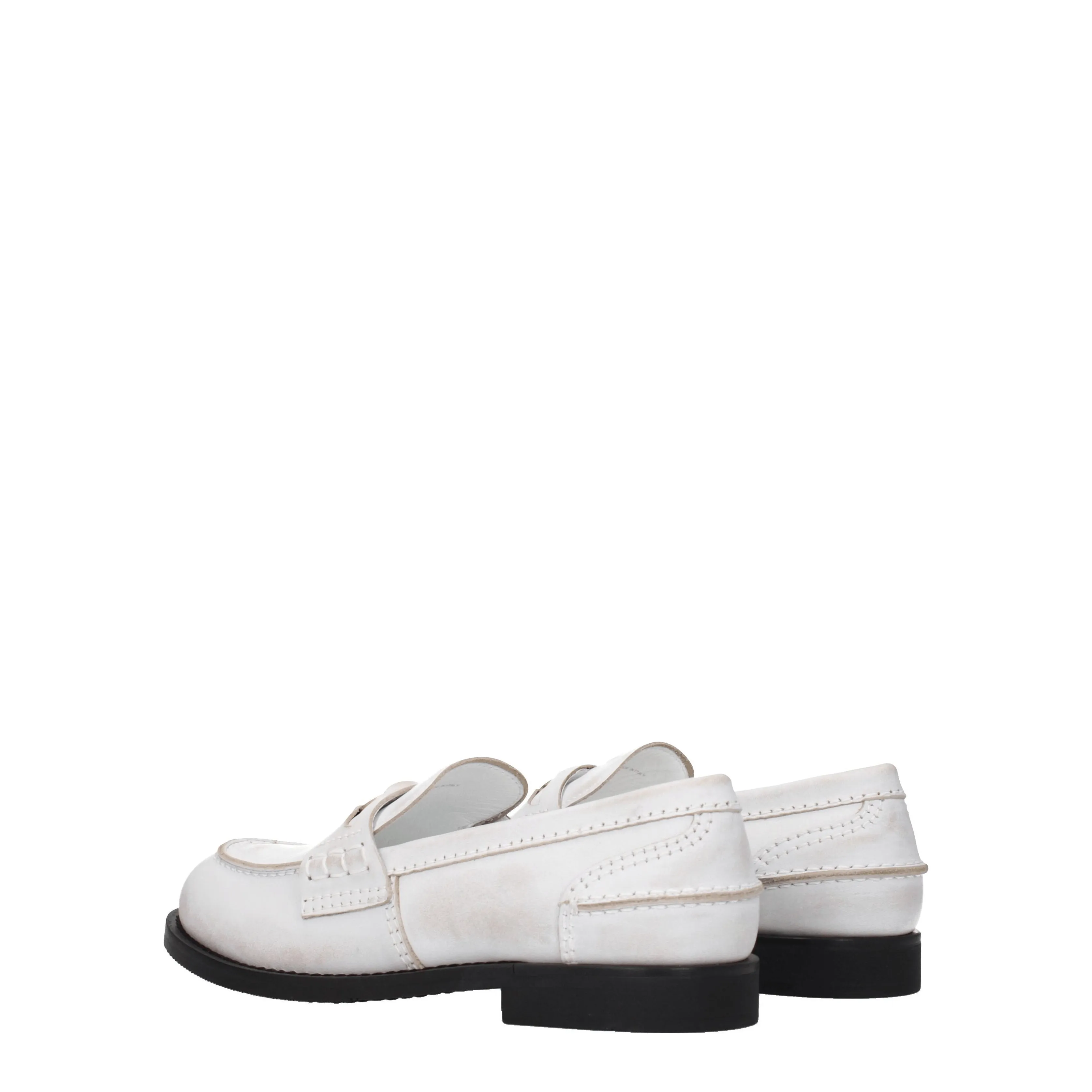 Miu Miu Mocassini Donna Pelle Bianco/Bianco Sporco