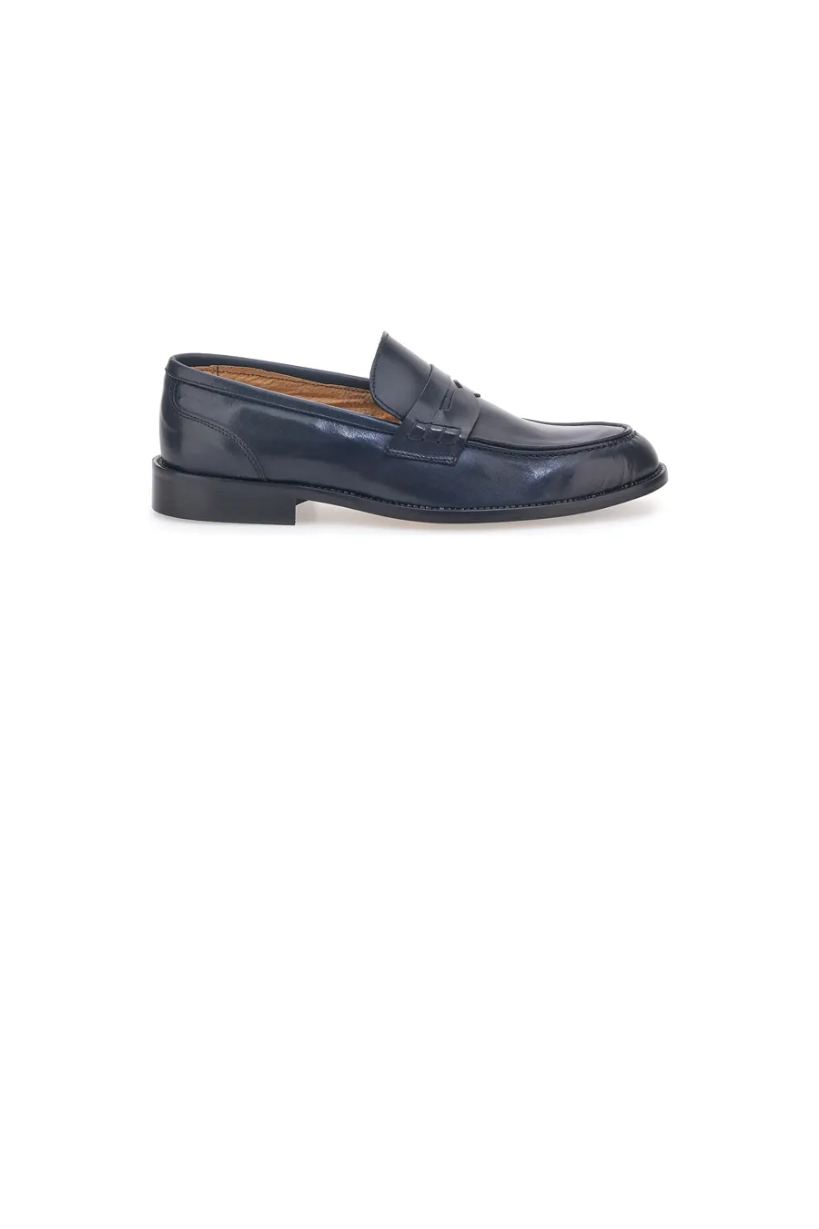 Mocassini Blu in Vera Pelle Pittarello 77109