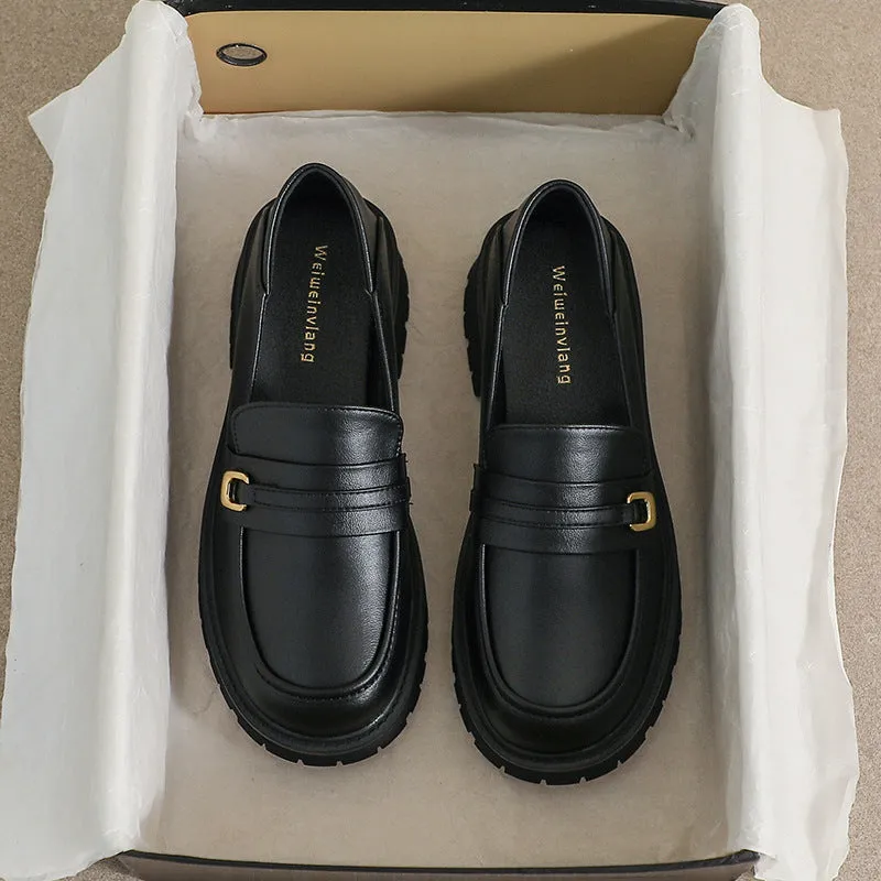 Mocassini casual da donna minimalisti con morbida suola spessa