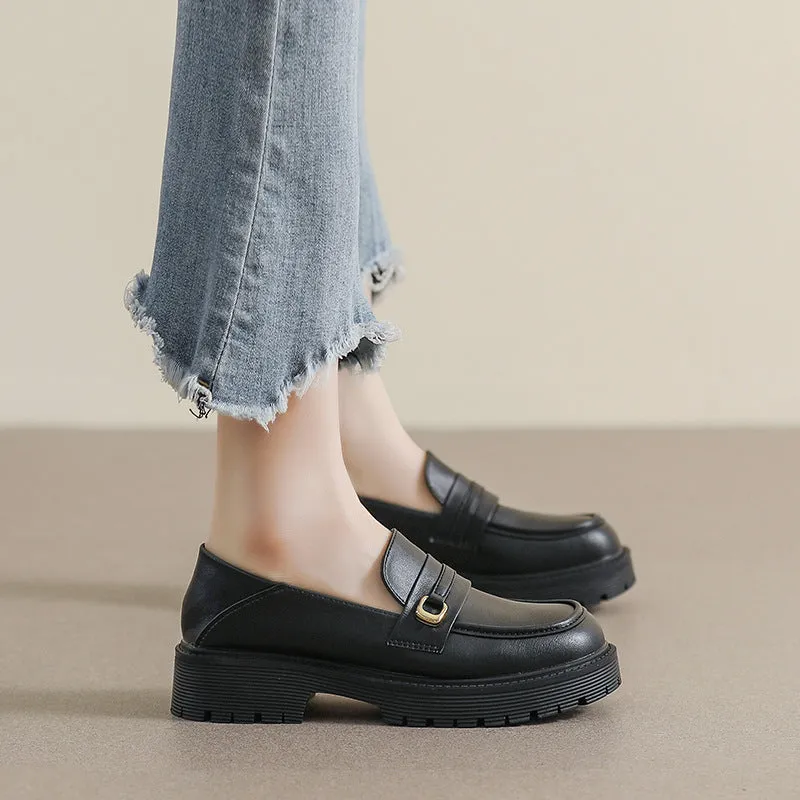 Mocassini casual da donna minimalisti con morbida suola spessa
