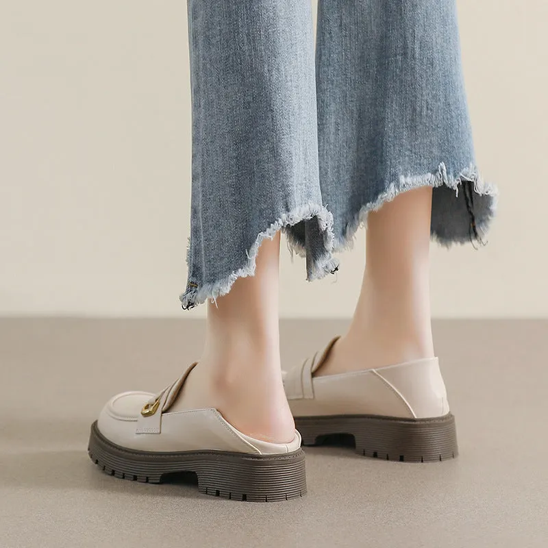 Mocassini casual da donna minimalisti con morbida suola spessa