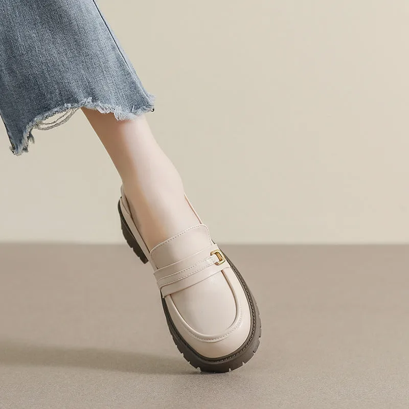 Mocassini casual da donna minimalisti con morbida suola spessa