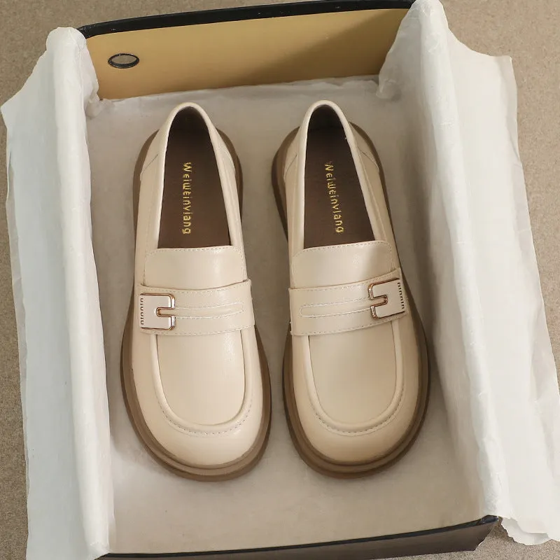 Mocassini casual in pelle moda minimalista da donna
