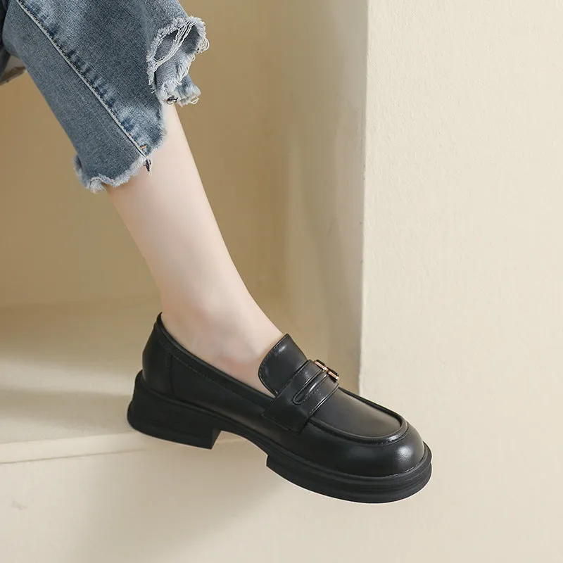 Mocassini casual in pelle moda minimalista da donna