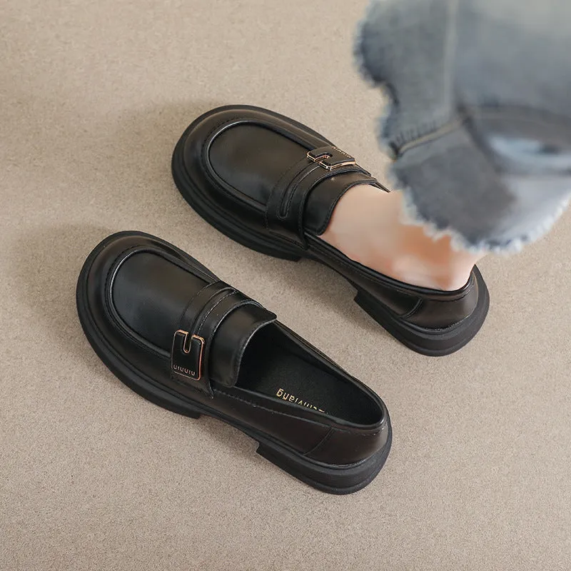 Mocassini casual in pelle moda minimalista da donna
