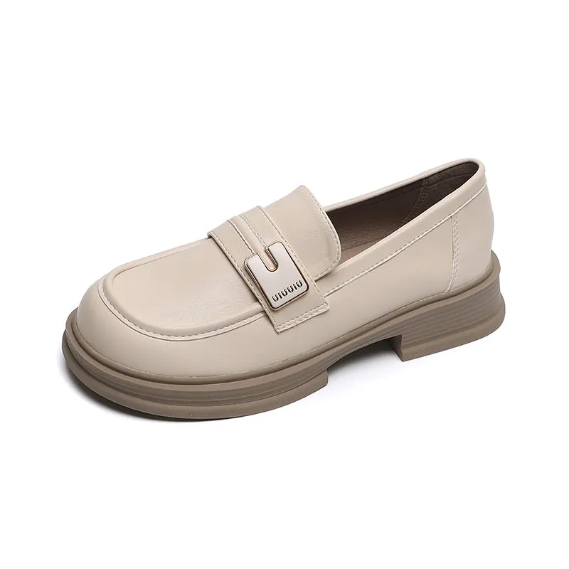 Mocassini casual in pelle moda minimalista da donna