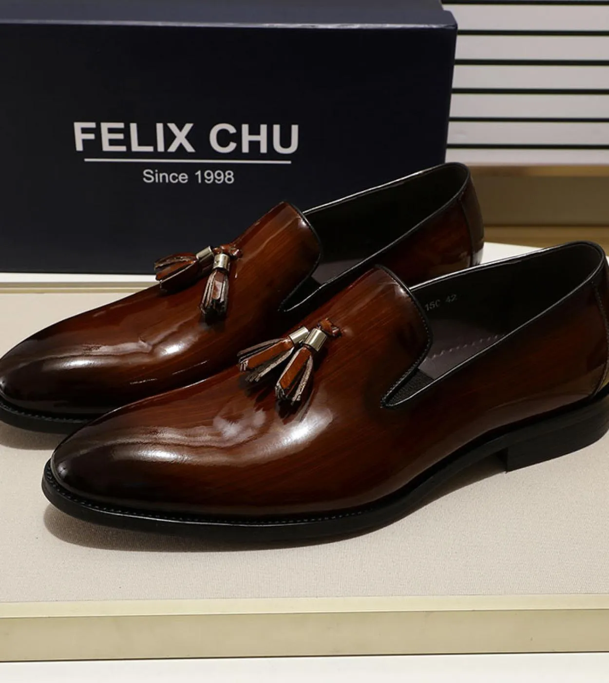 Mocassini da sposa da uomo Felix Chu Mocassini da uomo in pelle Felix Chu in vernice