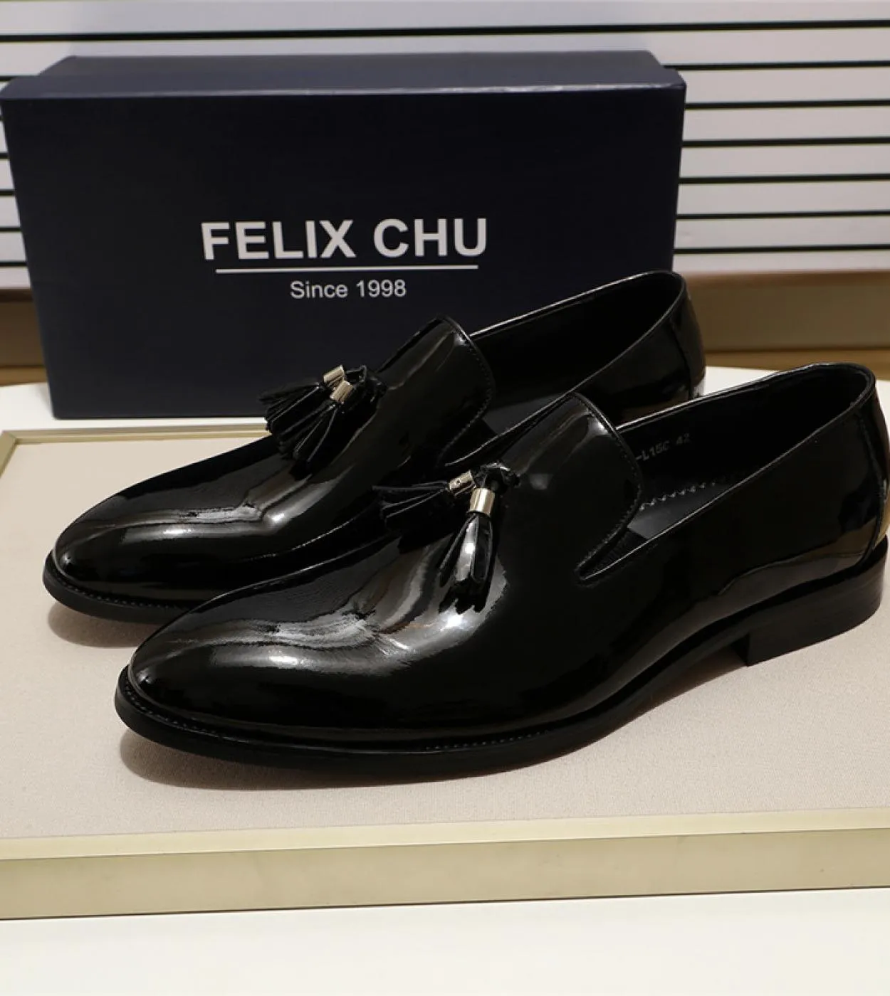 Mocassini da sposa da uomo Felix Chu Mocassini da uomo in pelle Felix Chu in vernice